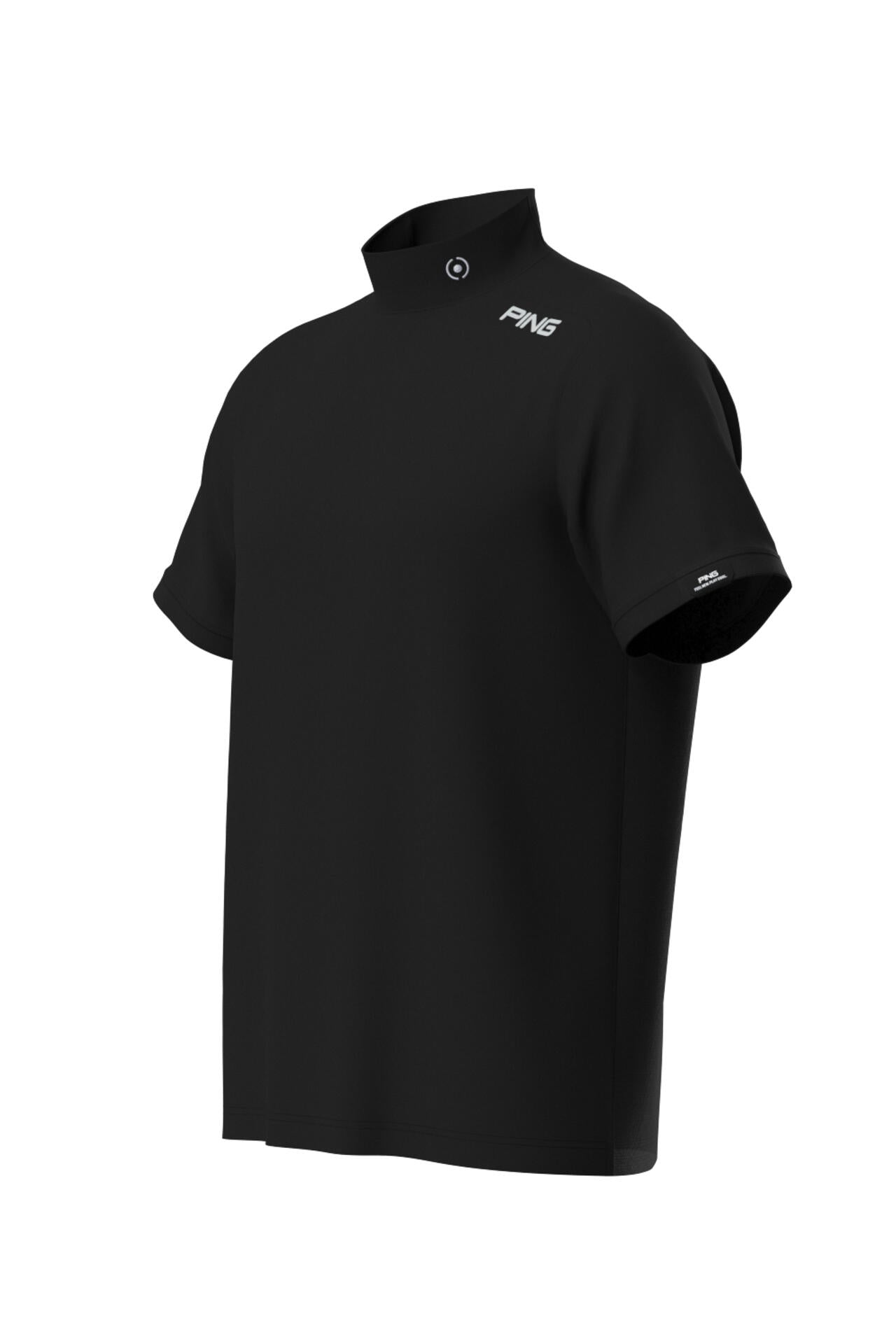 【PING APPAREL】メッシュパネルジャガード半袖ハイネックカットソー <PERFORMANCE> (MENS)