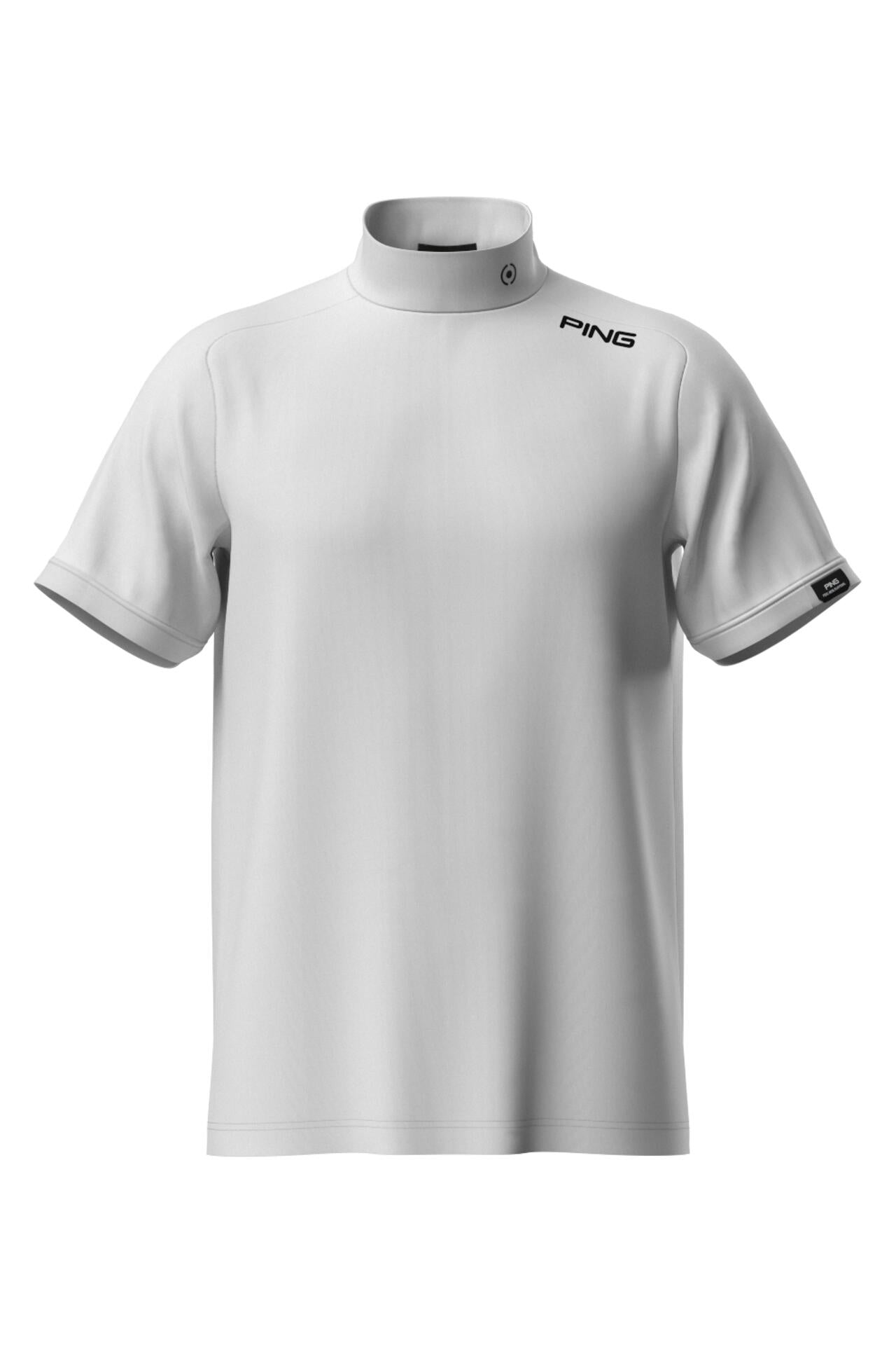 【PING APPAREL】メッシュパネルジャガード半袖ハイネックカットソー <PERFORMANCE> (MENS)