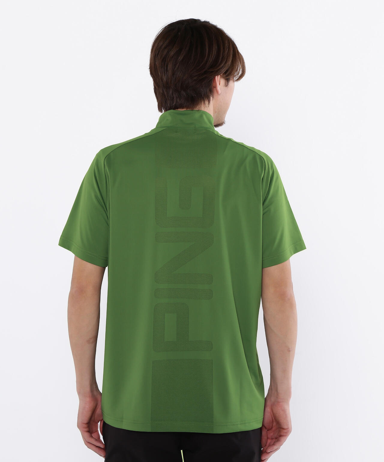 【PING APPAREL】メッシュパネルジャガード半袖ハイネックカットソー <PERFORMANCE> (MENS)
