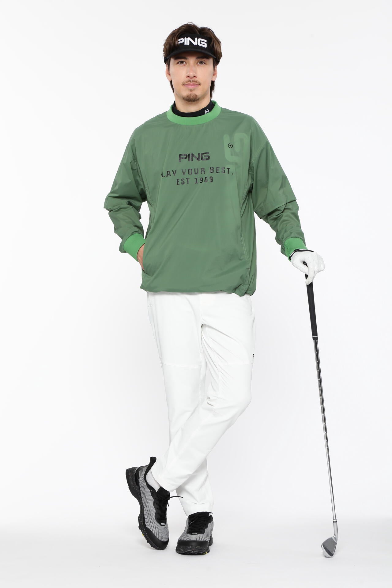 【PING APPAREL】エコブルー半袖ハイネックシャツ <PERFORMANCE> (MENS)