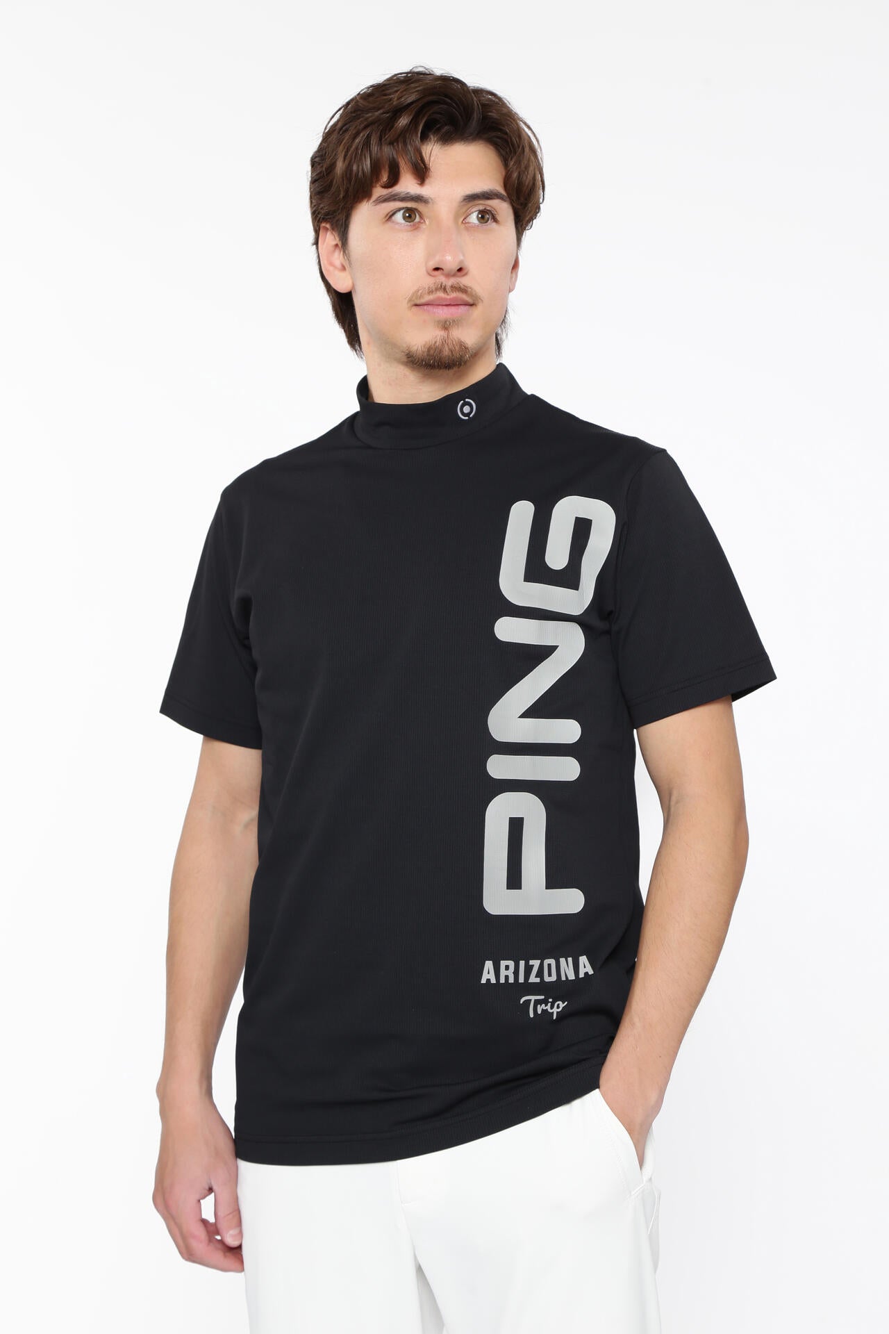 【PING APPAREL】エコブルー半袖ハイネックシャツ <PERFORMANCE> (MENS)