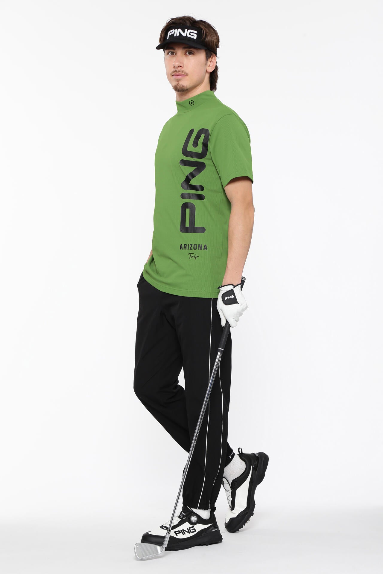 【PING APPAREL】エコブルー半袖ハイネックシャツ <PERFORMANCE> (MENS)