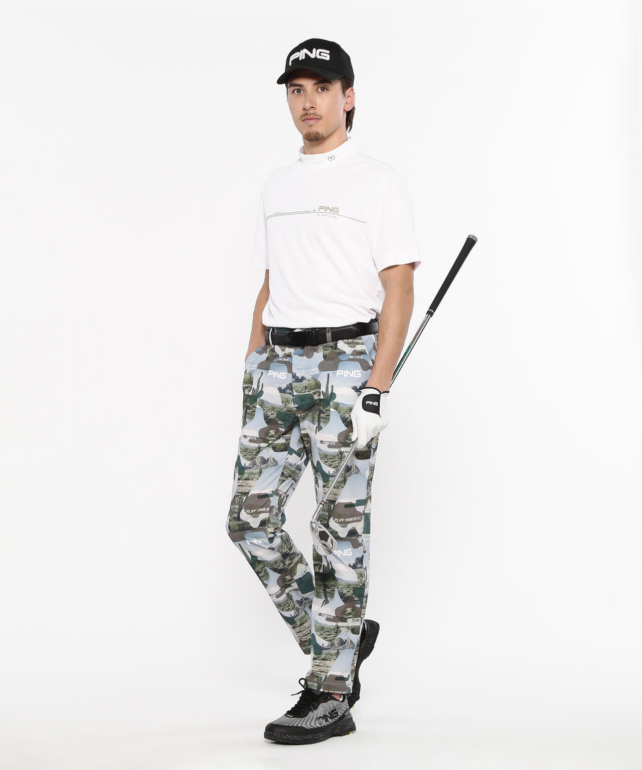 【PING APPAREL】カノコ 半袖ハイネックシャツ <NATIVE> (MENS)