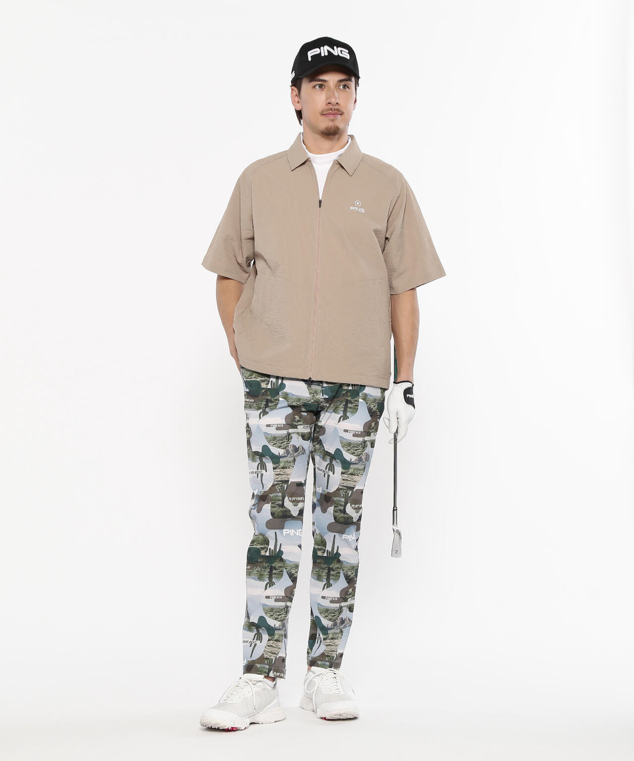 【PING APPAREL】カノコ 半袖ハイネックシャツ <NATIVE> (MENS)