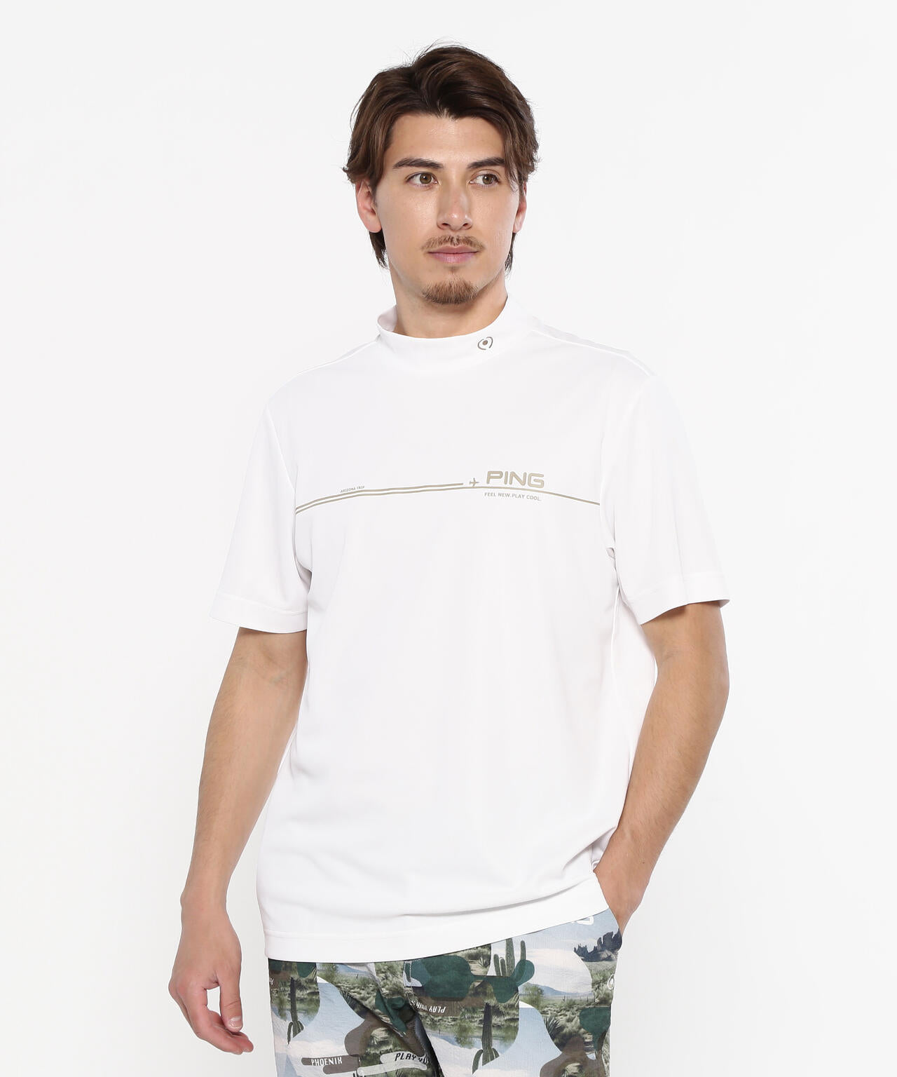 【PING APPAREL】カノコ 半袖ハイネックシャツ <NATIVE> (MENS)