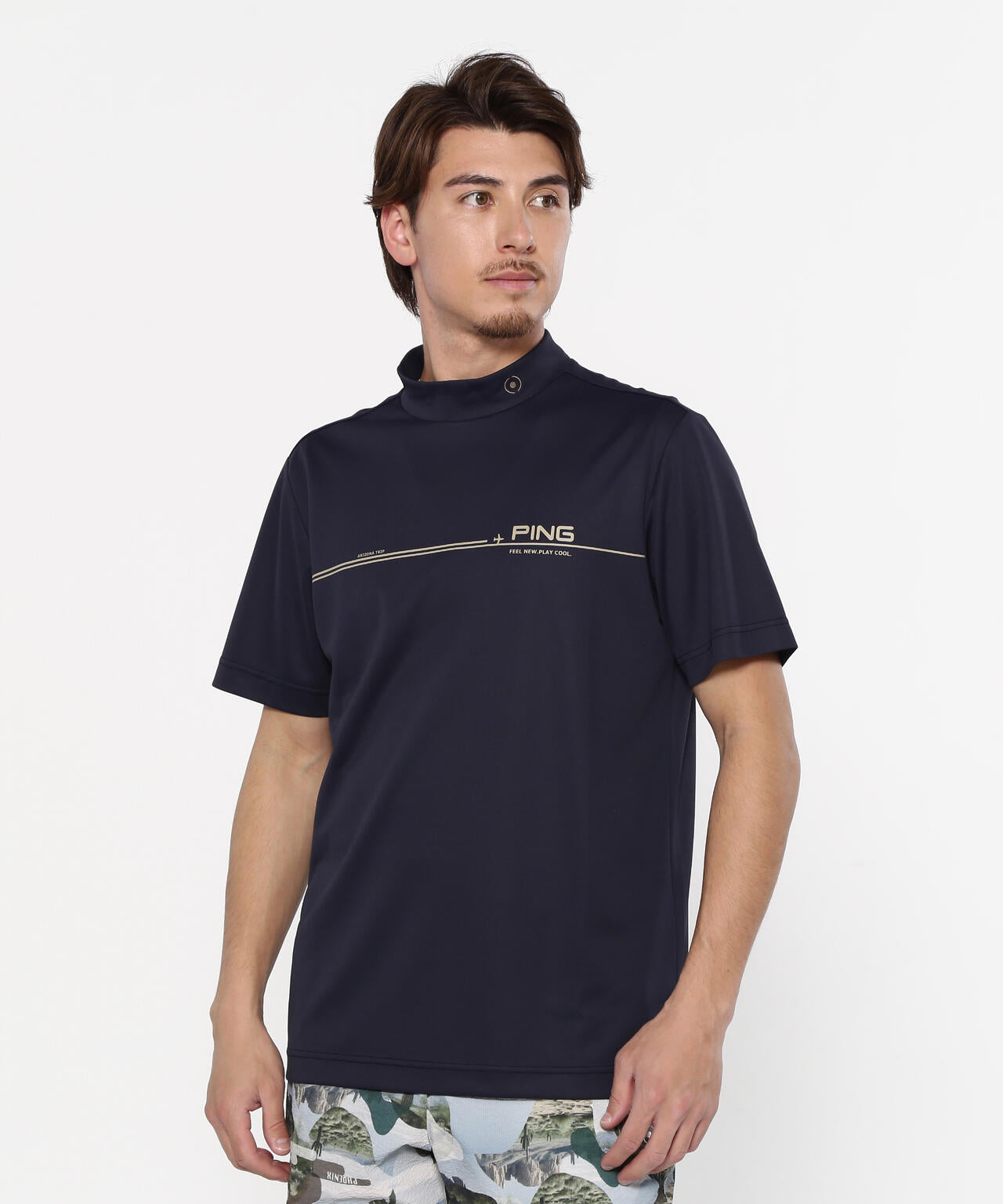 【PING APPAREL】カノコ 半袖ハイネックシャツ <NATIVE> (MENS)