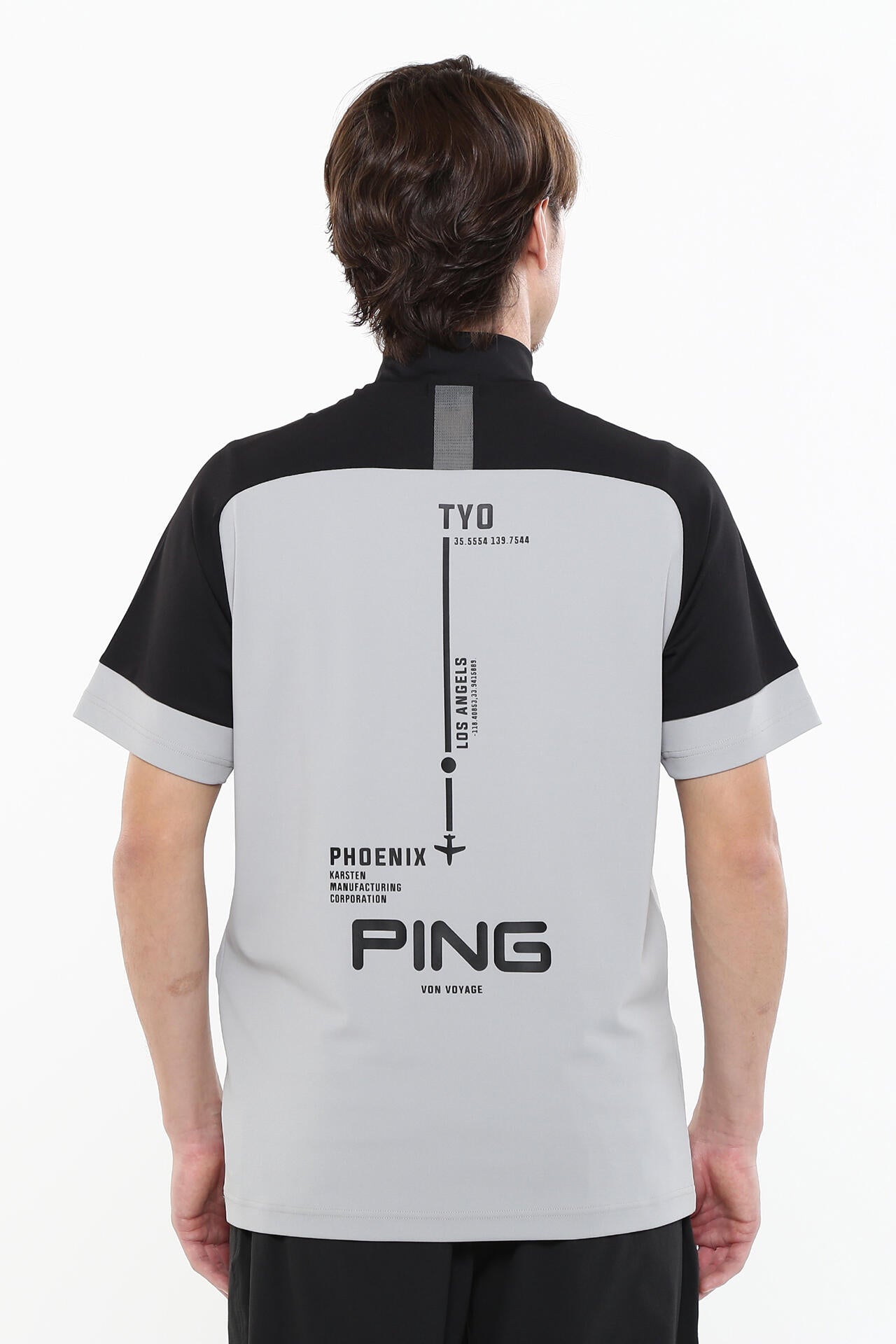 日本ゴルフツアー選手権蝉川プロ着用【PING APPAREL】涼風テラカノコ半袖ハイネックシャツ <PERFORMANCE> (MENS)