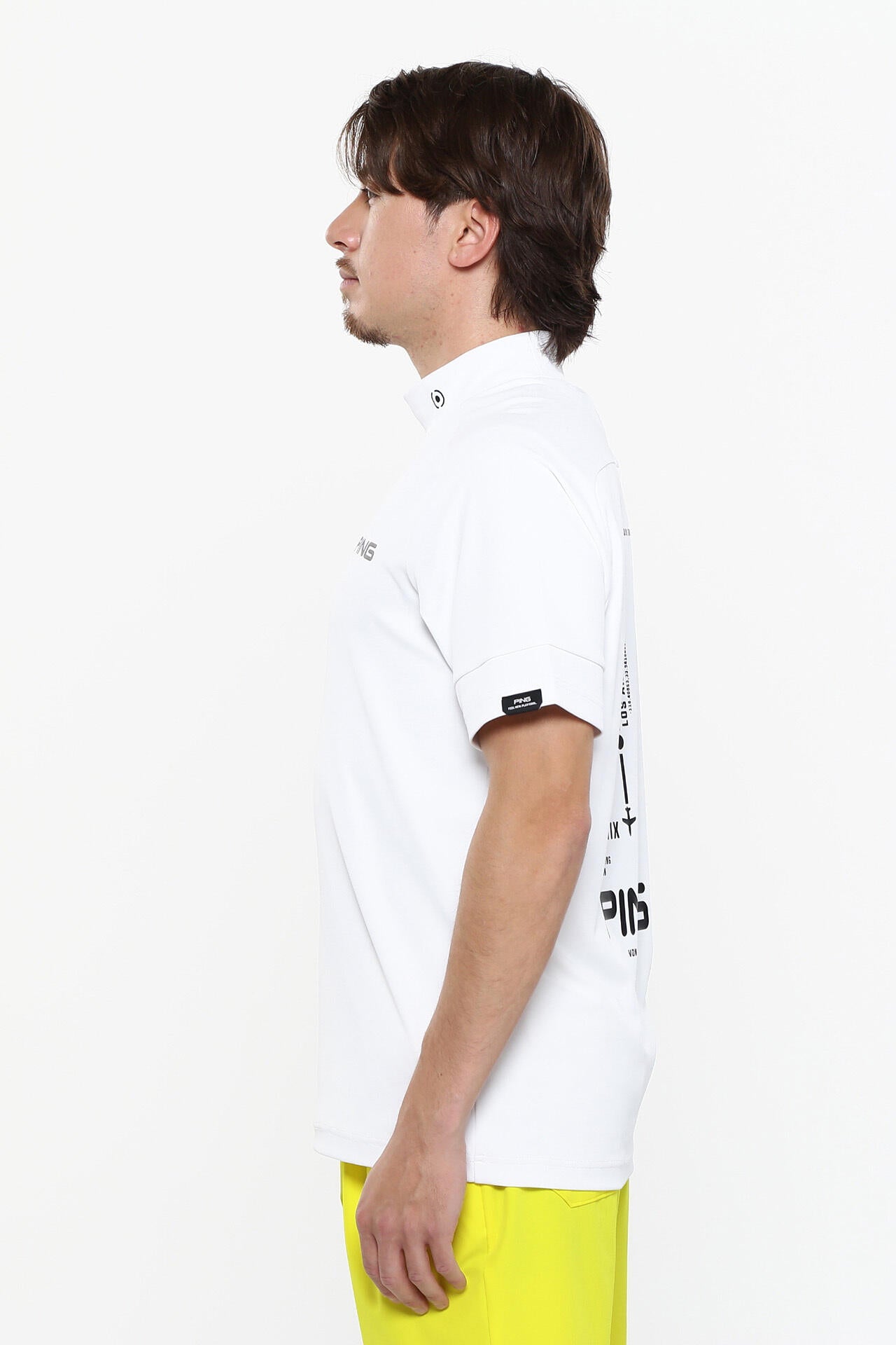 日本ゴルフツアー選手権蝉川プロ着用【PING APPAREL】涼風テラカノコ半袖ハイネックシャツ <PERFORMANCE> (MENS)
