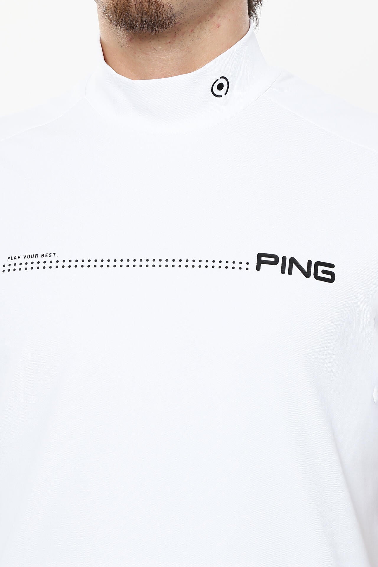 日本ゴルフツアー選手権蝉川プロ着用【PING APPAREL】涼風テラカノコ半袖ハイネックシャツ <PERFORMANCE> (MENS)