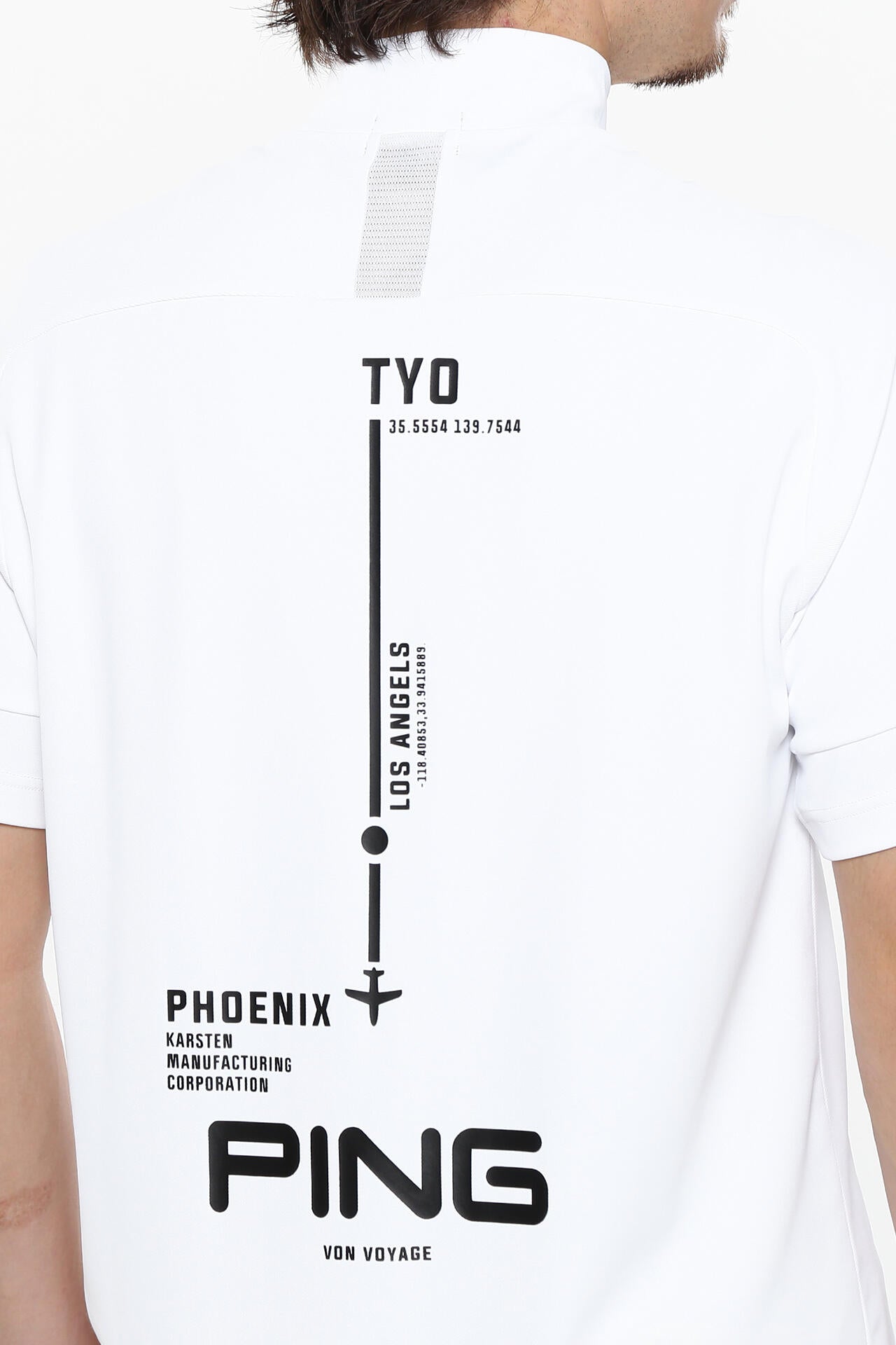 日本ゴルフツアー選手権蝉川プロ着用【PING APPAREL】涼風テラカノコ半袖ハイネックシャツ <PERFORMANCE> (MENS)