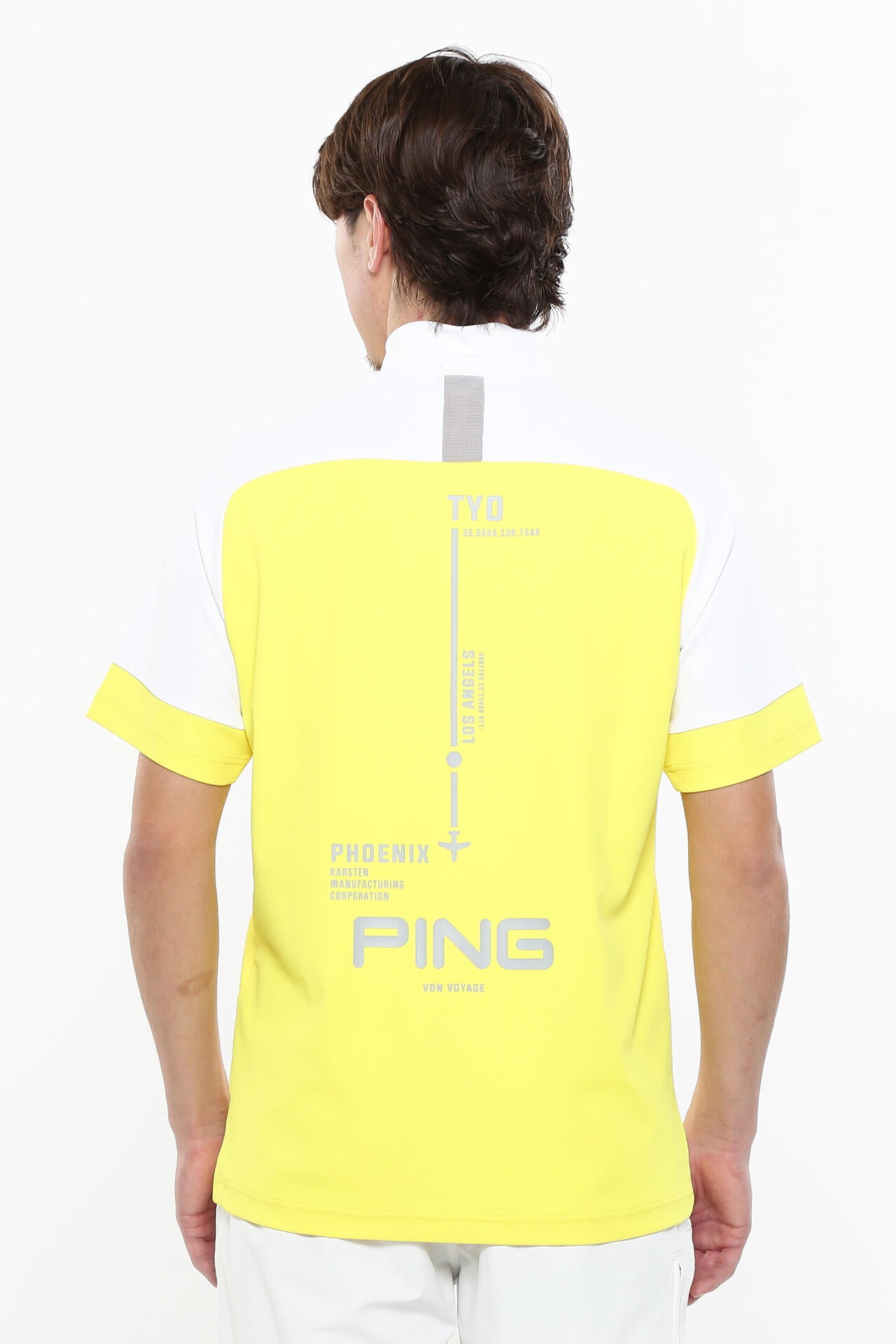 日本ゴルフツアー選手権蝉川プロ着用【PING APPAREL】涼風テラカノコ半袖ハイネックシャツ <PERFORMANCE> (MENS)