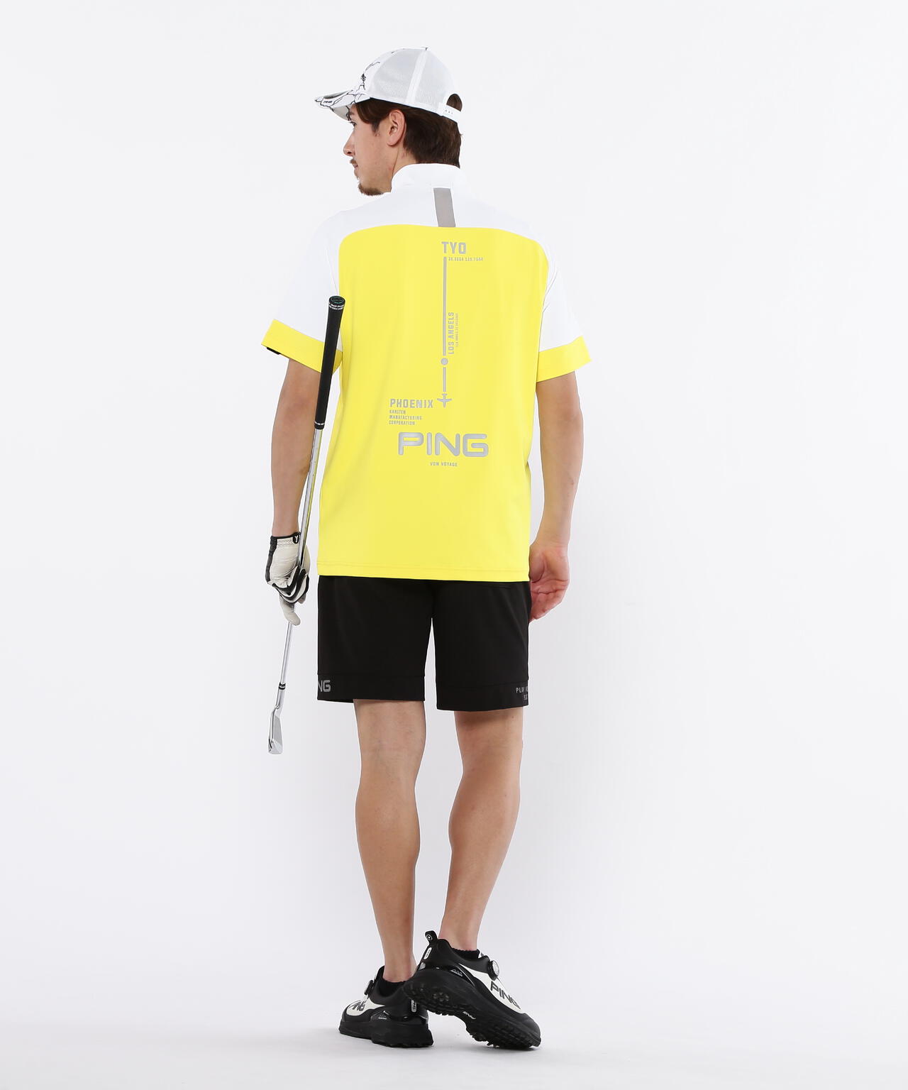 日本ゴルフツアー選手権蝉川プロ着用【PING APPAREL】涼風テラカノコ半袖ハイネックシャツ <PERFORMANCE> (MENS)