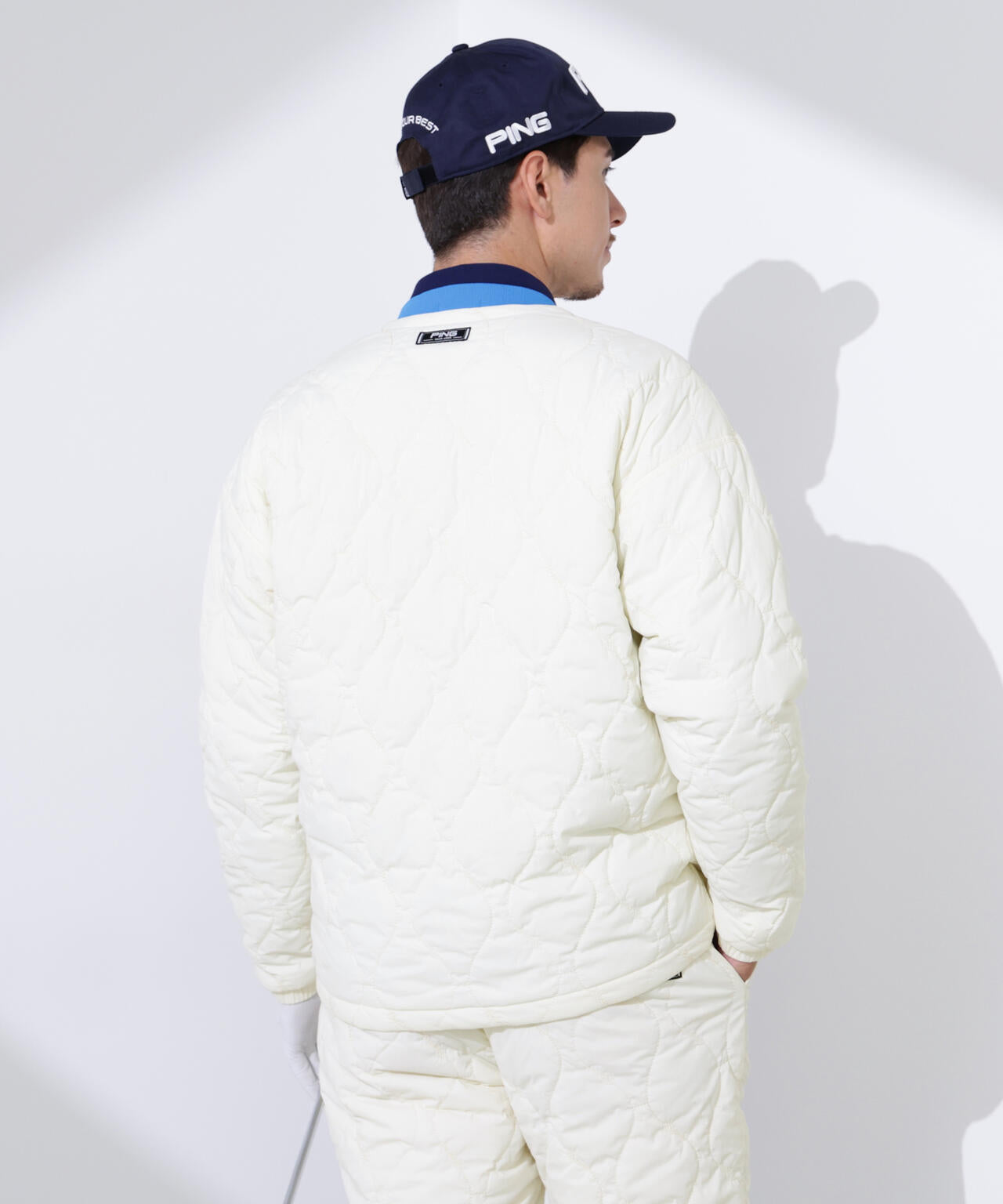 【PING APPAREL】ストレッチタフタキルティングノーカラーブルゾン <NATIVE> (MENS)