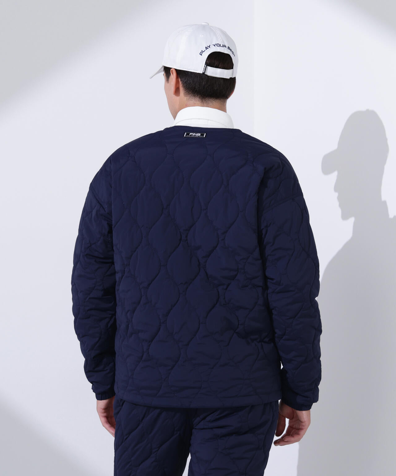 【PING APPAREL】ストレッチタフタキルティングノーカラーブルゾン <NATIVE> (MENS)