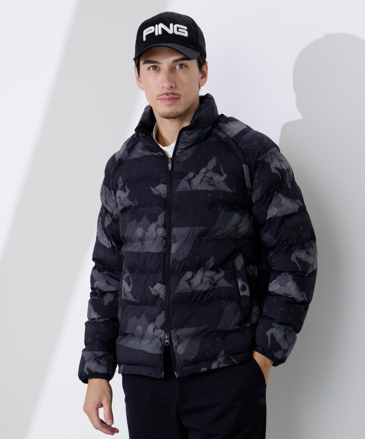 【PING APPAREL】全方向ストレッチ接結ボーダー2WAY中綿ブルゾン <PERFORMANCE> (MENS)