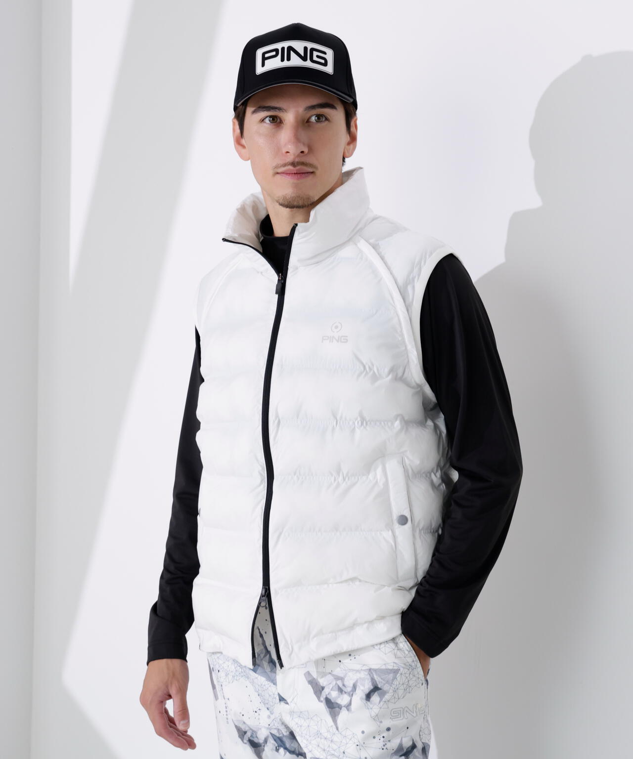 【PING APPAREL】全方向ストレッチ接結ボーダー2WAY中綿ブルゾン <PERFORMANCE> (MENS)