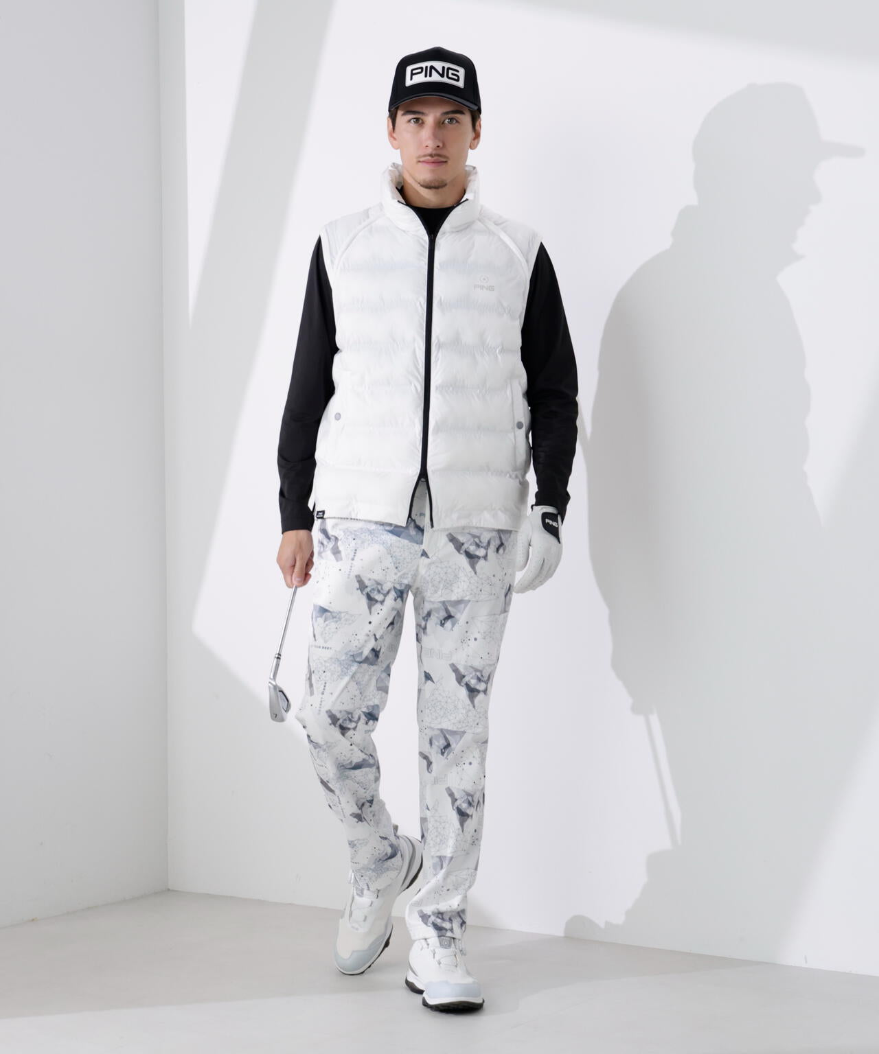 【PING APPAREL】全方向ストレッチ接結ボーダー2WAY中綿ブルゾン <PERFORMANCE> (MENS)