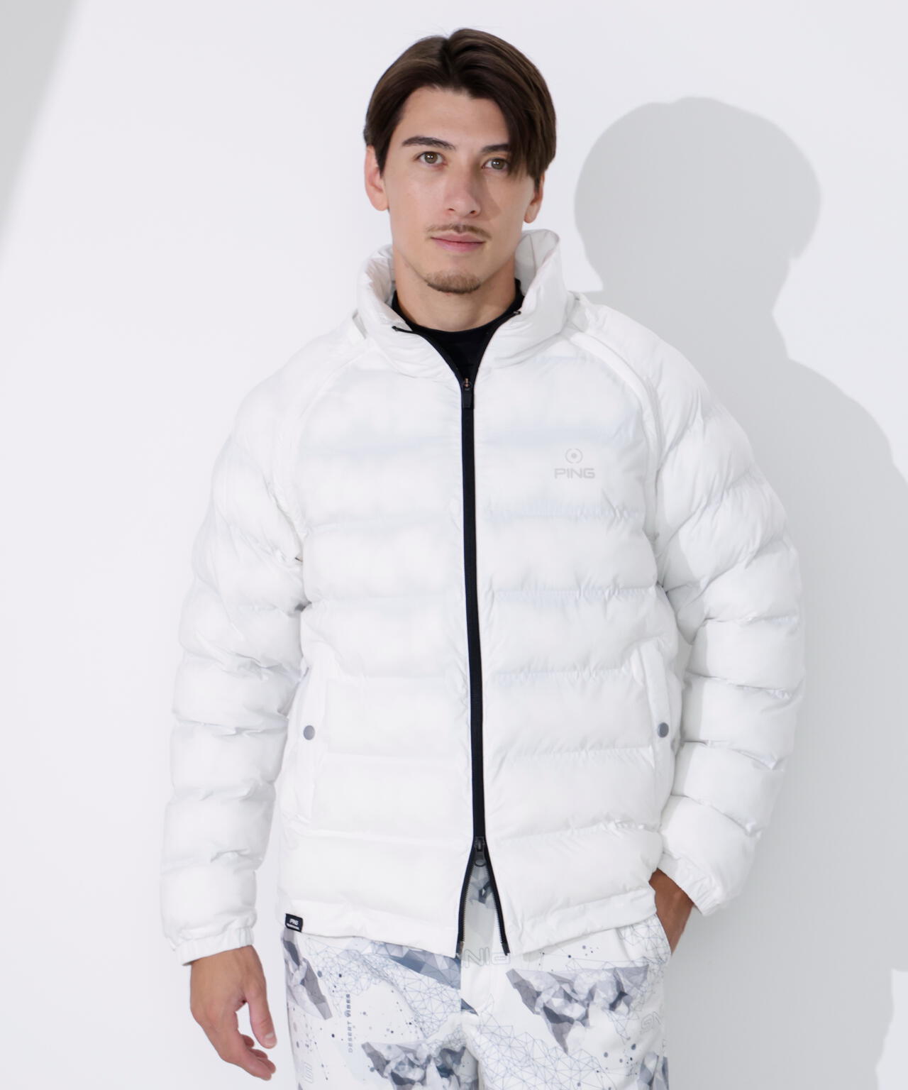 【PING APPAREL】全方向ストレッチ接結ボーダー2WAY中綿ブルゾン <PERFORMANCE> (MENS)