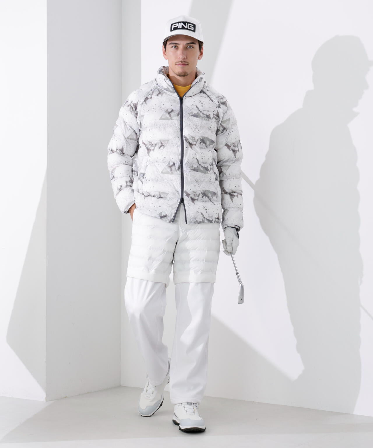 【PING APPAREL】全方向ストレッチ接結ボーダー2WAY中綿ブルゾン <PERFORMANCE> (MENS)