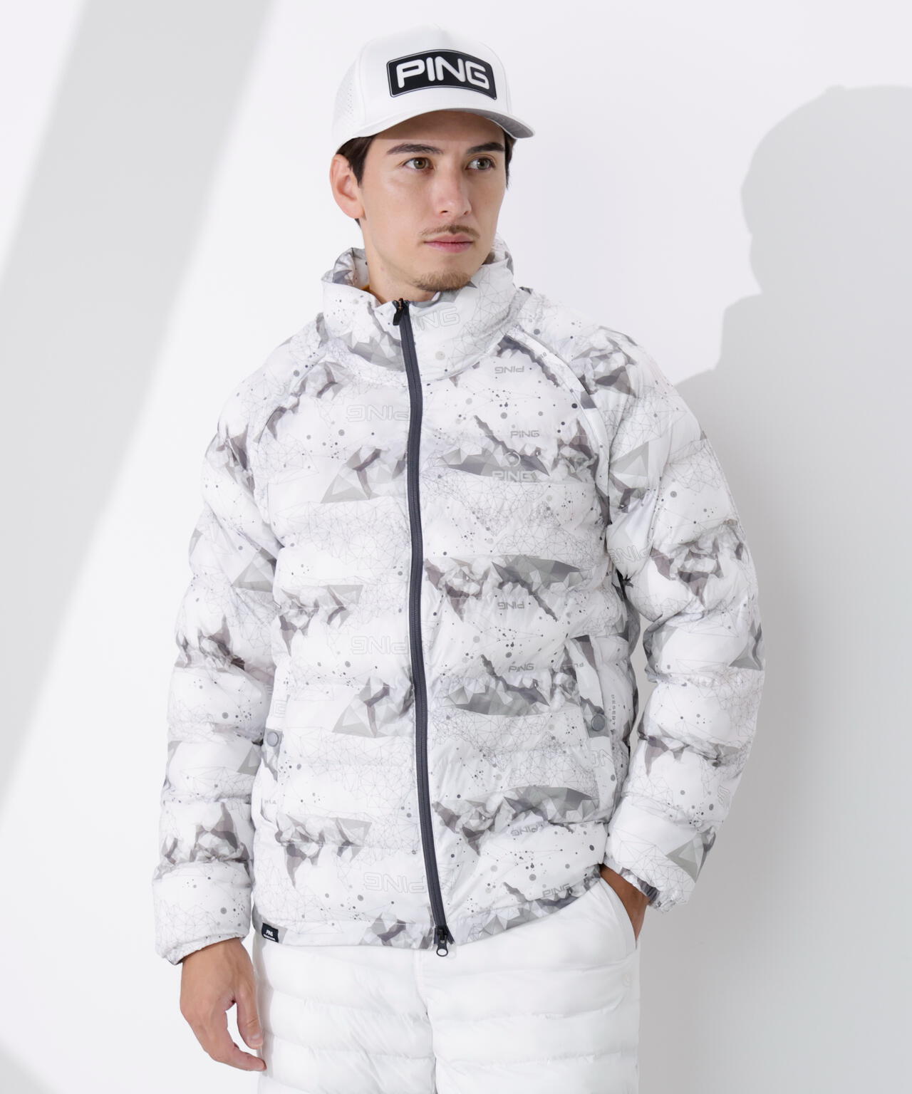 【PING APPAREL】全方向ストレッチ接結ボーダー2WAY中綿ブルゾン <PERFORMANCE> (MENS)