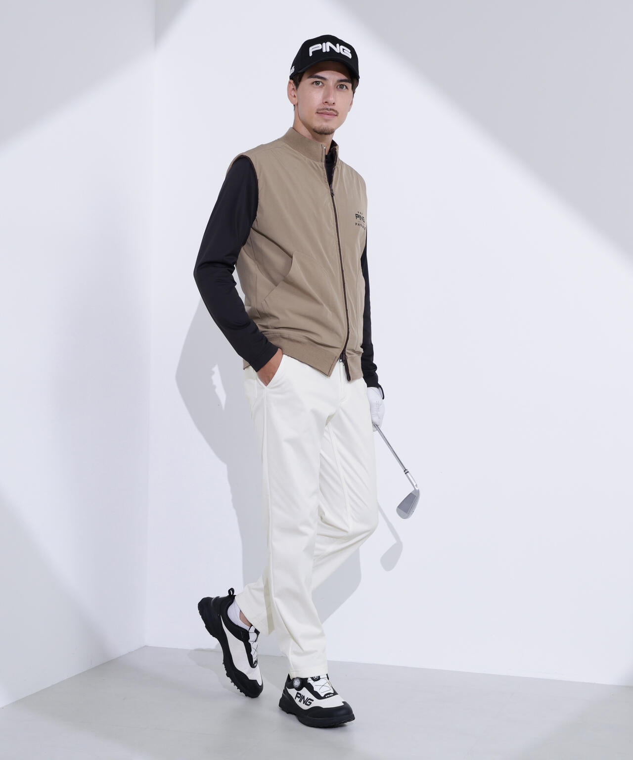 【PING APPAREL】全方向ストレッチボンディングプリントテーパードパンツ <PERFORMANCE> (MENS)