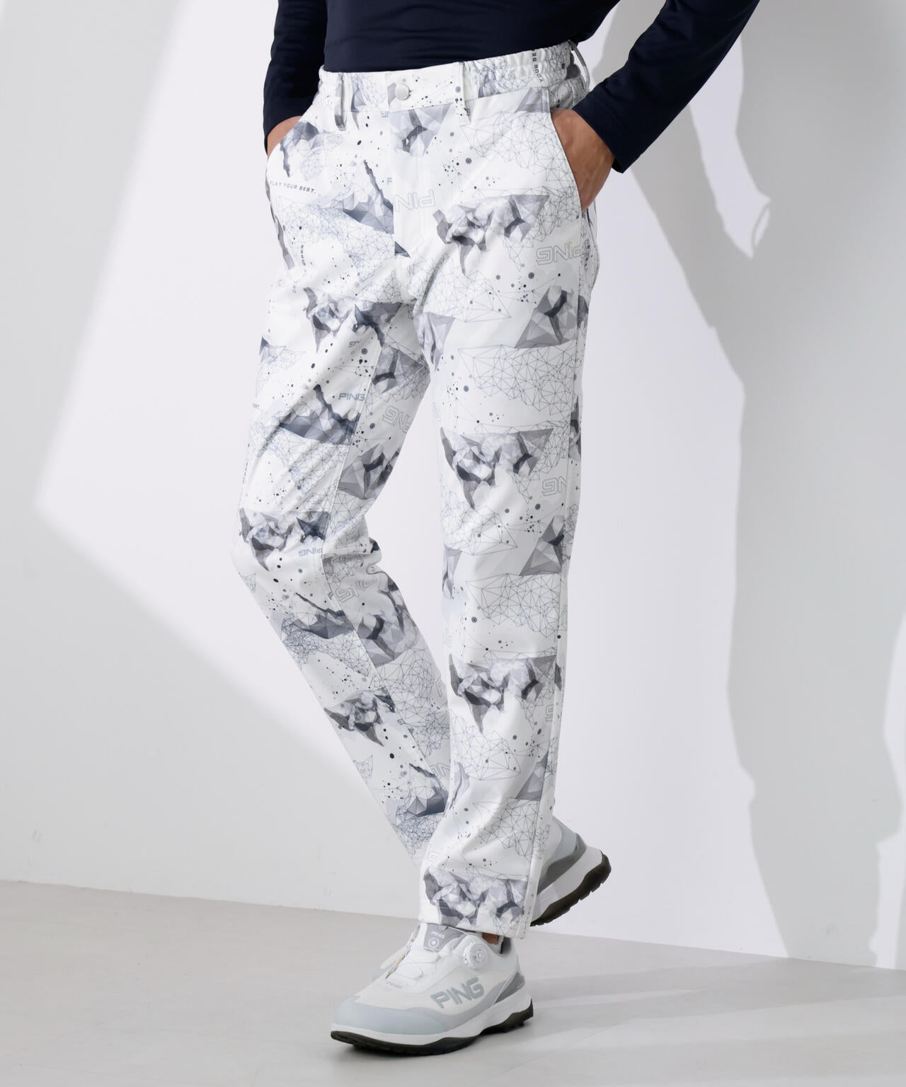 【PING APPAREL】全方向ストレッチボンディングプリントテーパードパンツ <PERFORMANCE> (MENS)