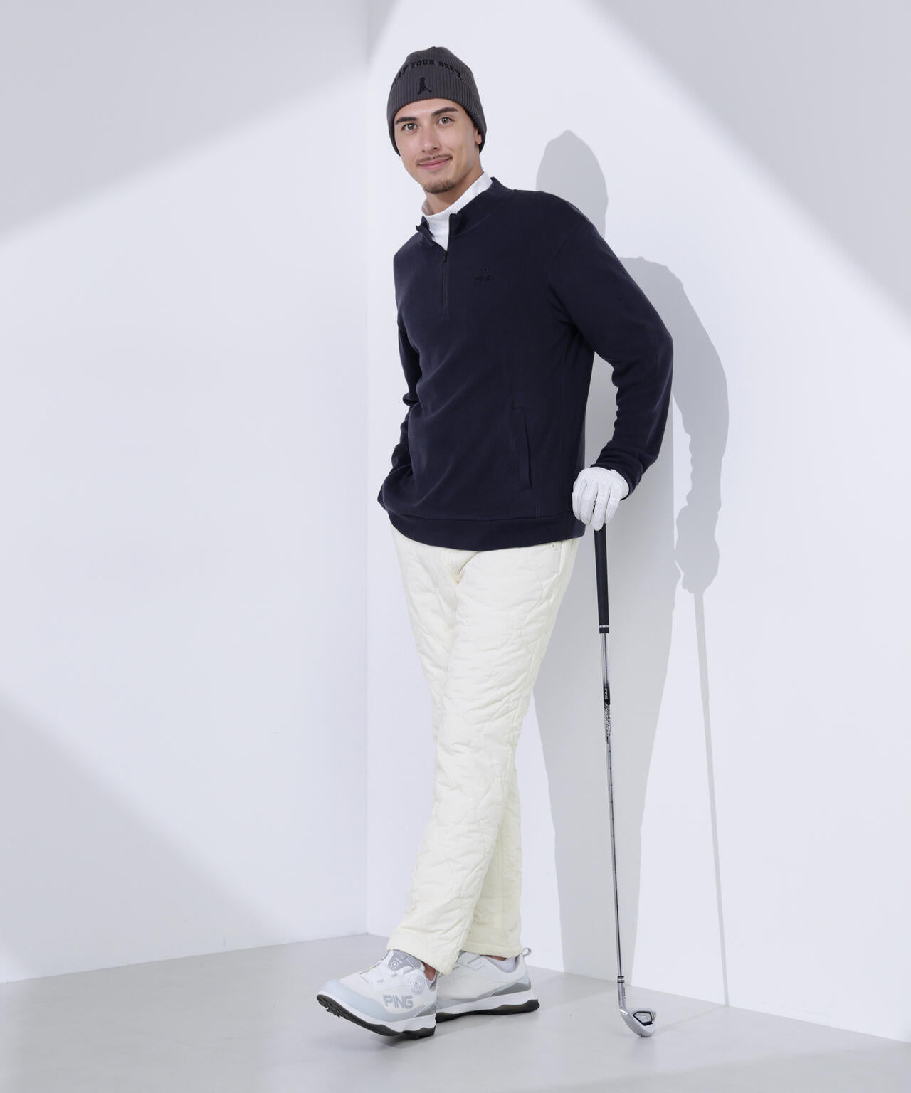 【PING APPAREL】全方向ストレッチキルティングタフタテーパードパンツ <NATIVE> (MENS)