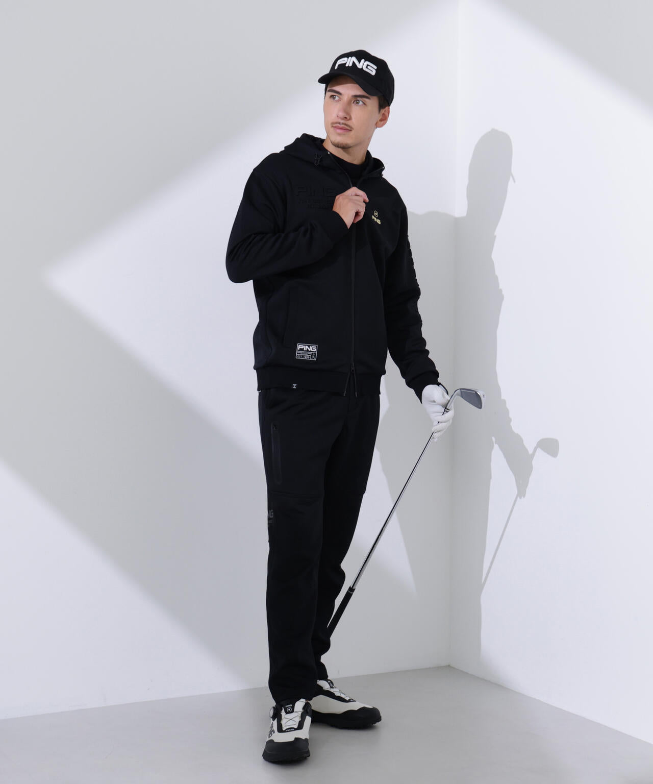 【PING APPAREL】キルトダンボールジャージテーパードパンツ <GOLD> (UNISEX)