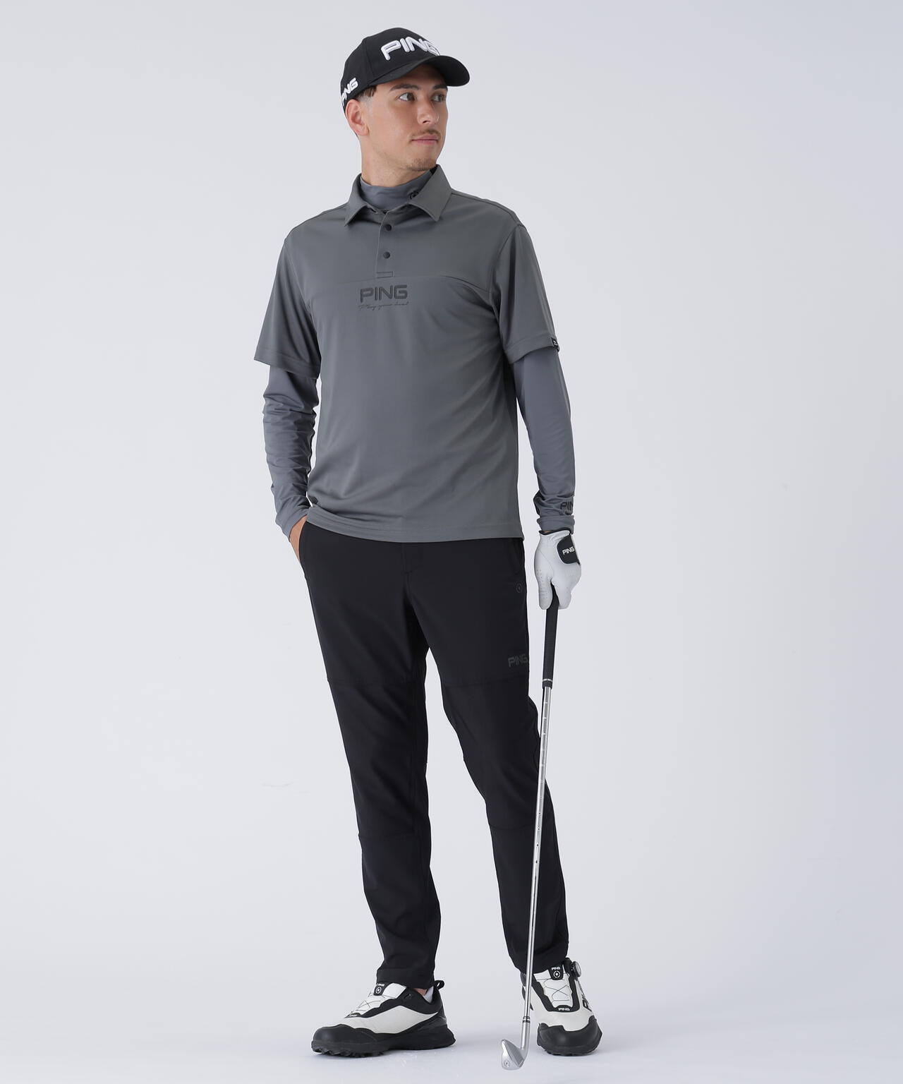 【PING APPAREL】ダブルフェイスヒザ切替テーパードパンツ <PERFORMANCE> (MENS)