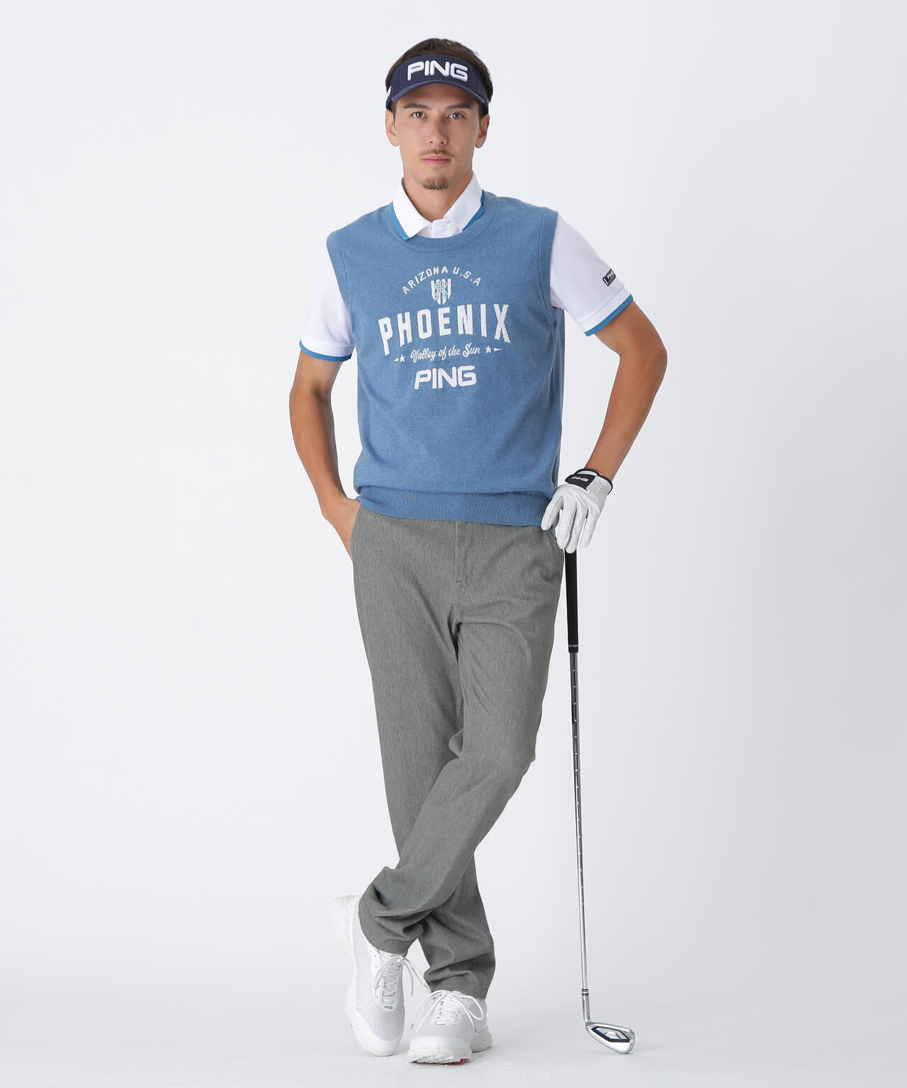 【PING APPAREL】全方向ストレッチTCツイル5ポケットストレートパンツ <NATIVE> (MENS)