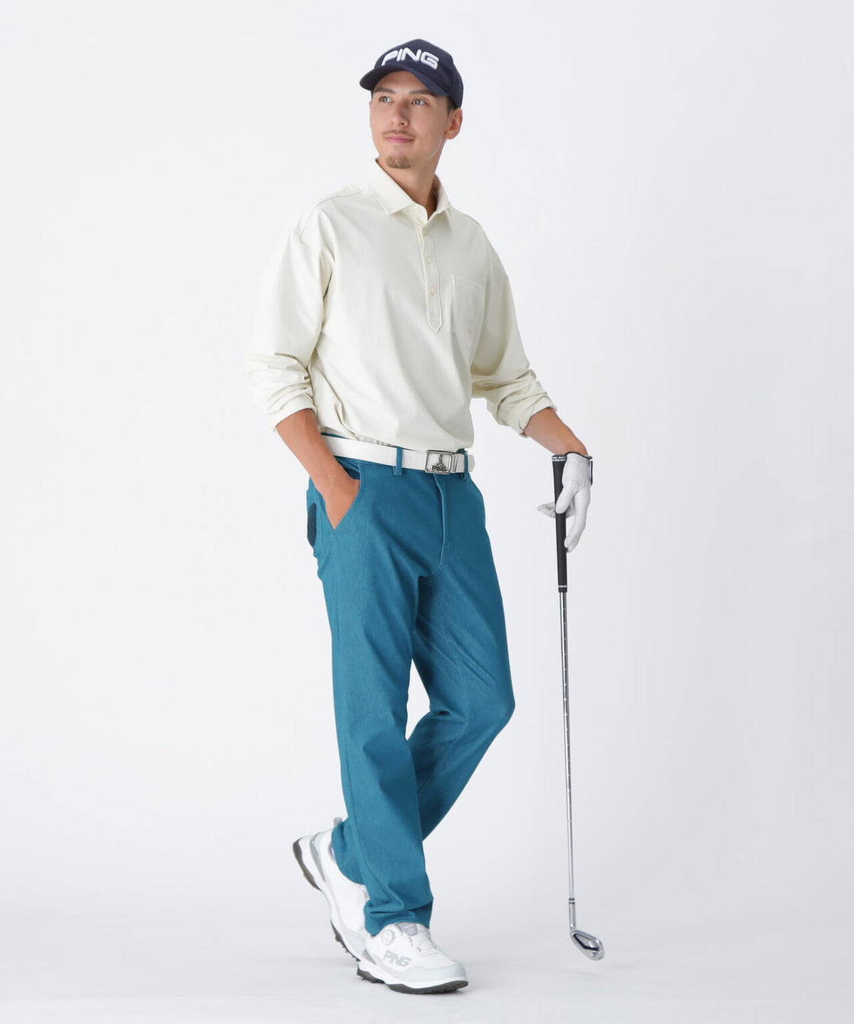 【PING APPAREL】全方向ストレッチTCツイル5ポケットストレートパンツ <NATIVE> (MENS)