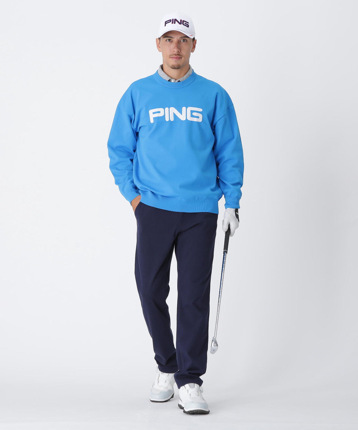 【PING APPAREL】全方向ストレッチTCツイル5ポケットストレートパンツ <NATIVE> (MENS)
