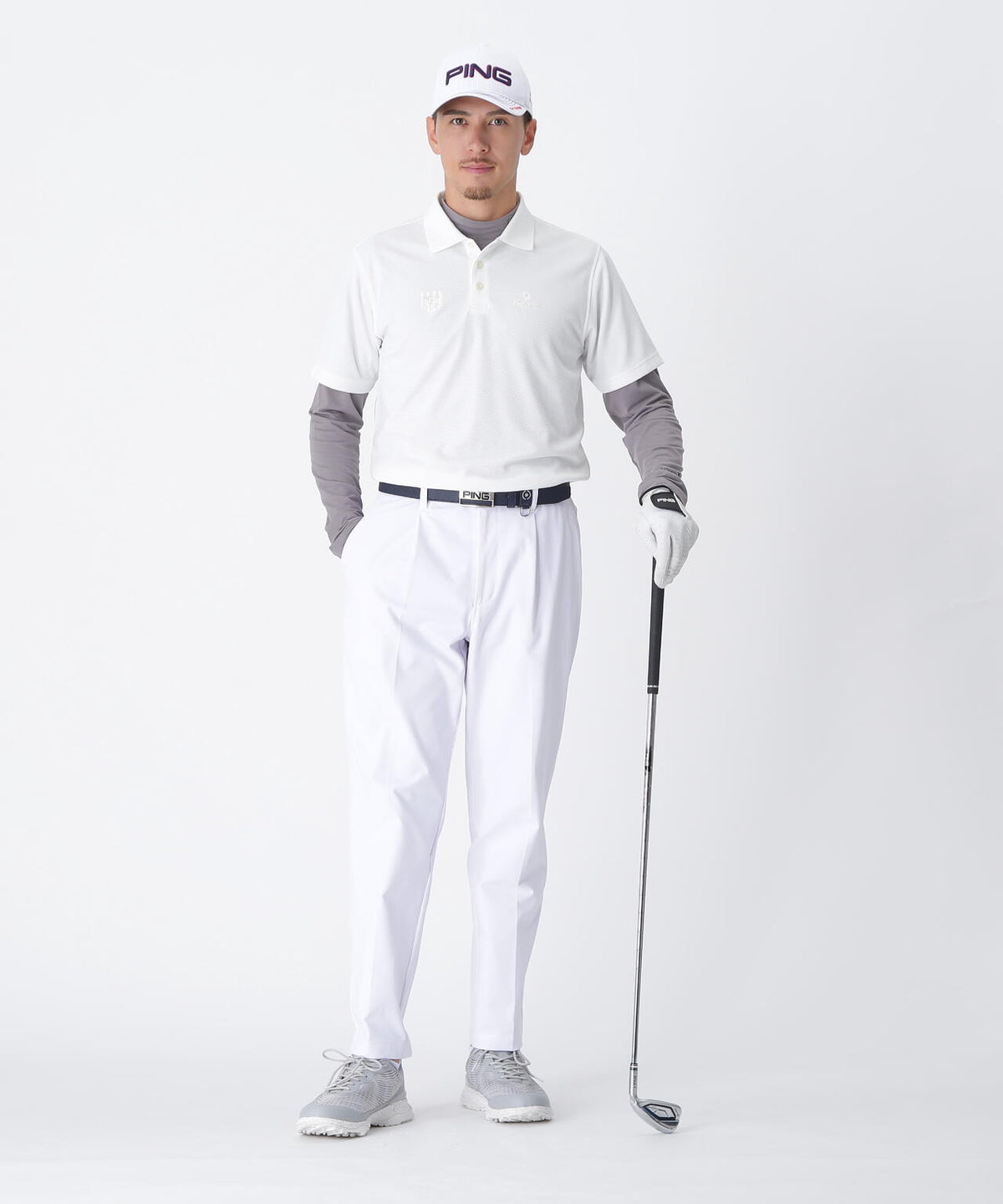 【PING APPAREL】全方向ストレッチコットンライクツイルワンタックテーパードパンツ <NATIVE> (MENS)