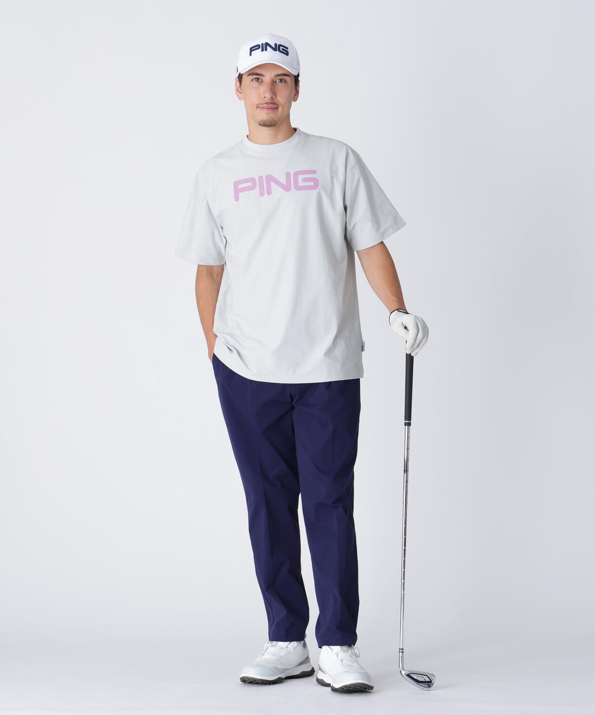 【PING APPAREL】全方向ストレッチコットンライクツイルワンタックテーパードパンツ <NATIVE> (MENS)