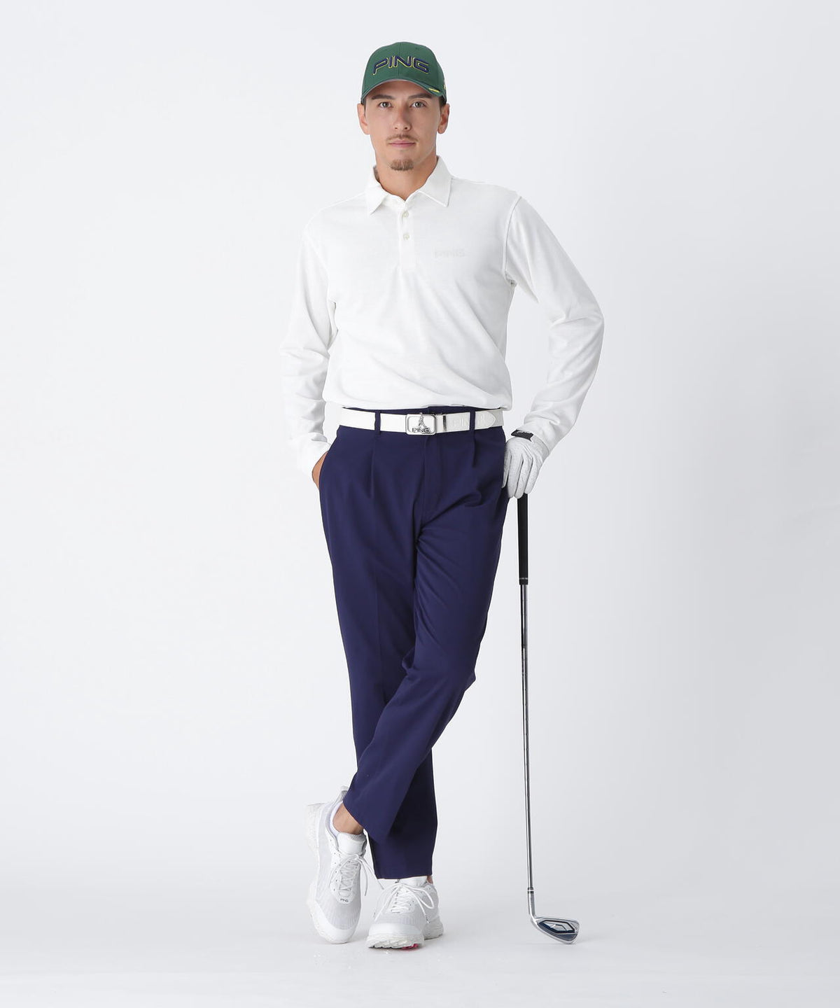 【PING APPAREL】全方向ストレッチコットンライクツイルワンタックテーパードパンツ <NATIVE> (MENS)