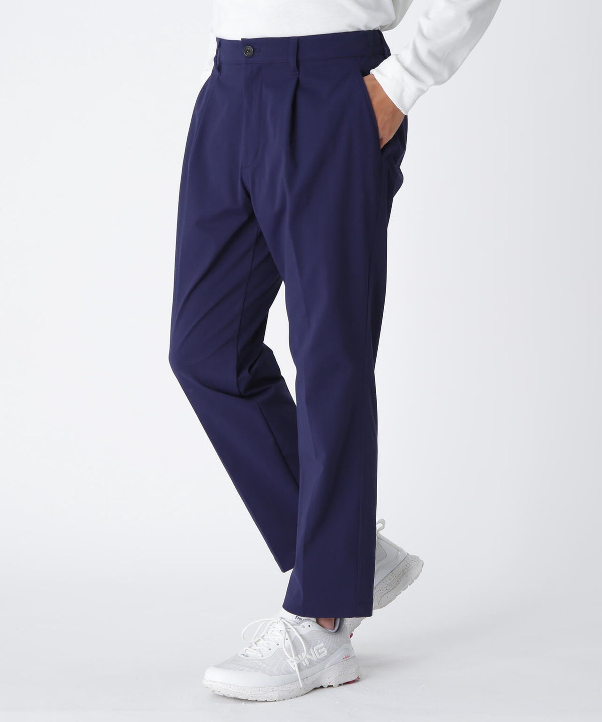 【PING APPAREL】全方向ストレッチコットンライクツイルワンタックテーパードパンツ <NATIVE> (MENS)
