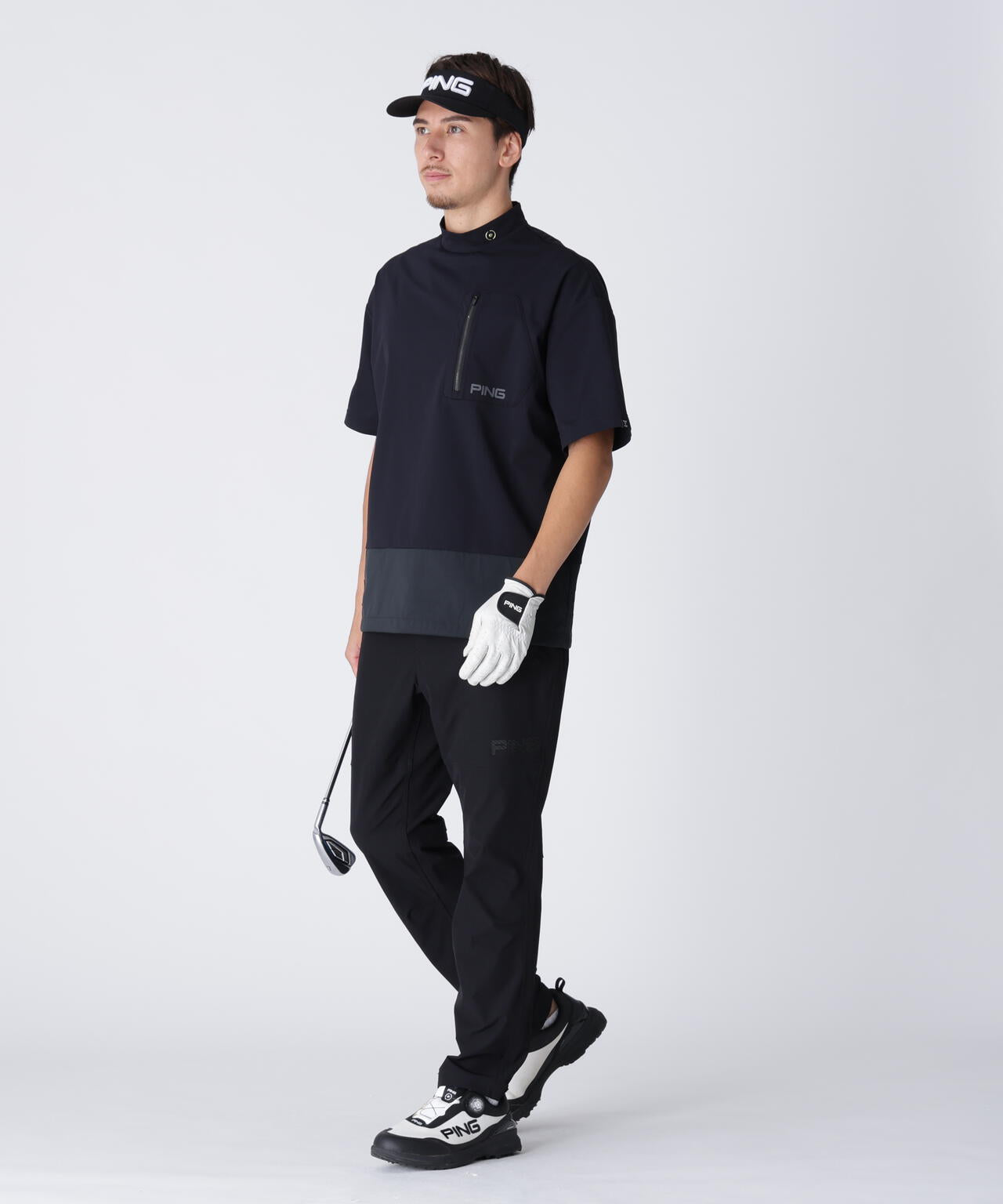 【PING APPAREL】全方向ストレッチ ダブルフェイスヒザ切替テーパードパンツ <GOLD> (MENS)