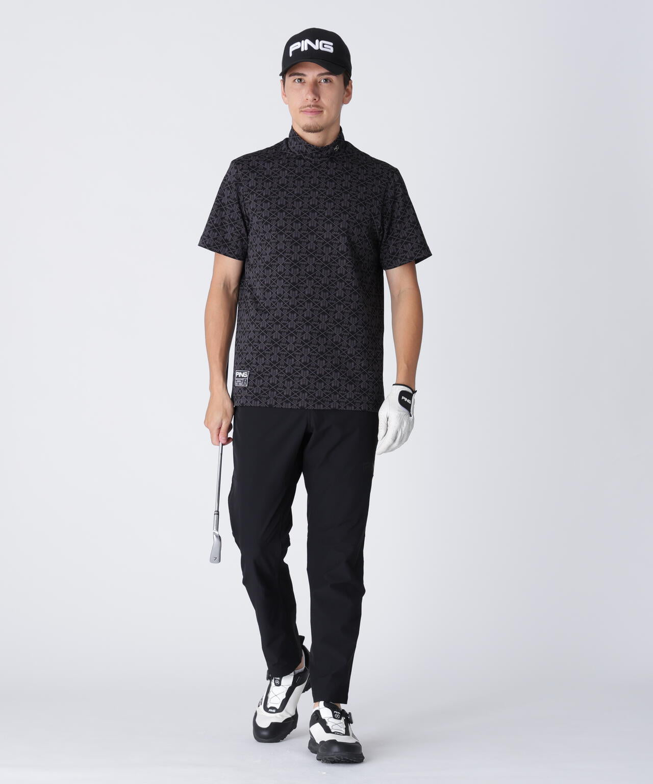 【PING APPAREL】全方向ストレッチ ダブルフェイスヒザ切替テーパードパンツ <GOLD> (MENS)