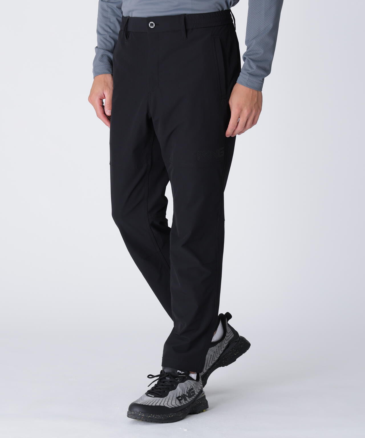 【PING APPAREL】全方向ストレッチ ダブルフェイスヒザ切替テーパードパンツ <GOLD> (MENS)