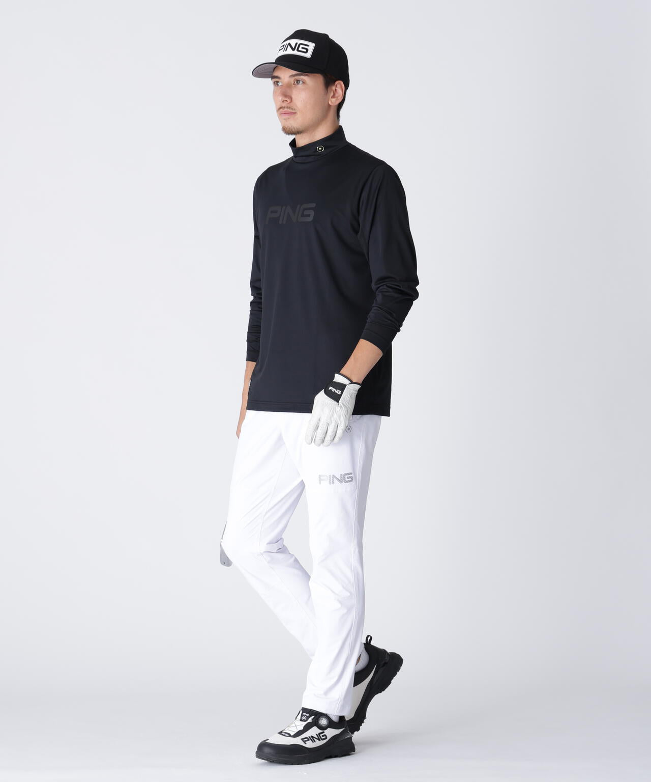 【PING APPAREL】全方向ストレッチ ダブルフェイスヒザ切替テーパードパンツ <GOLD> (MENS)