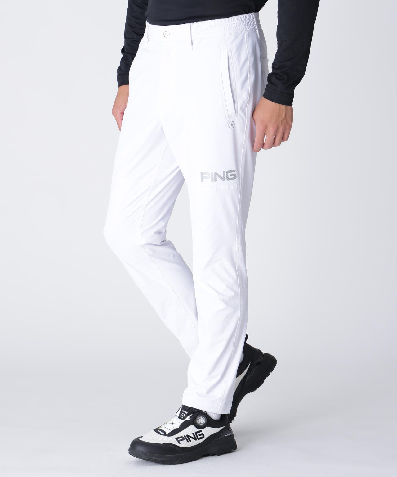 【PING APPAREL】全方向ストレッチ ダブルフェイスヒザ切替テーパードパンツ <GOLD> (MENS)