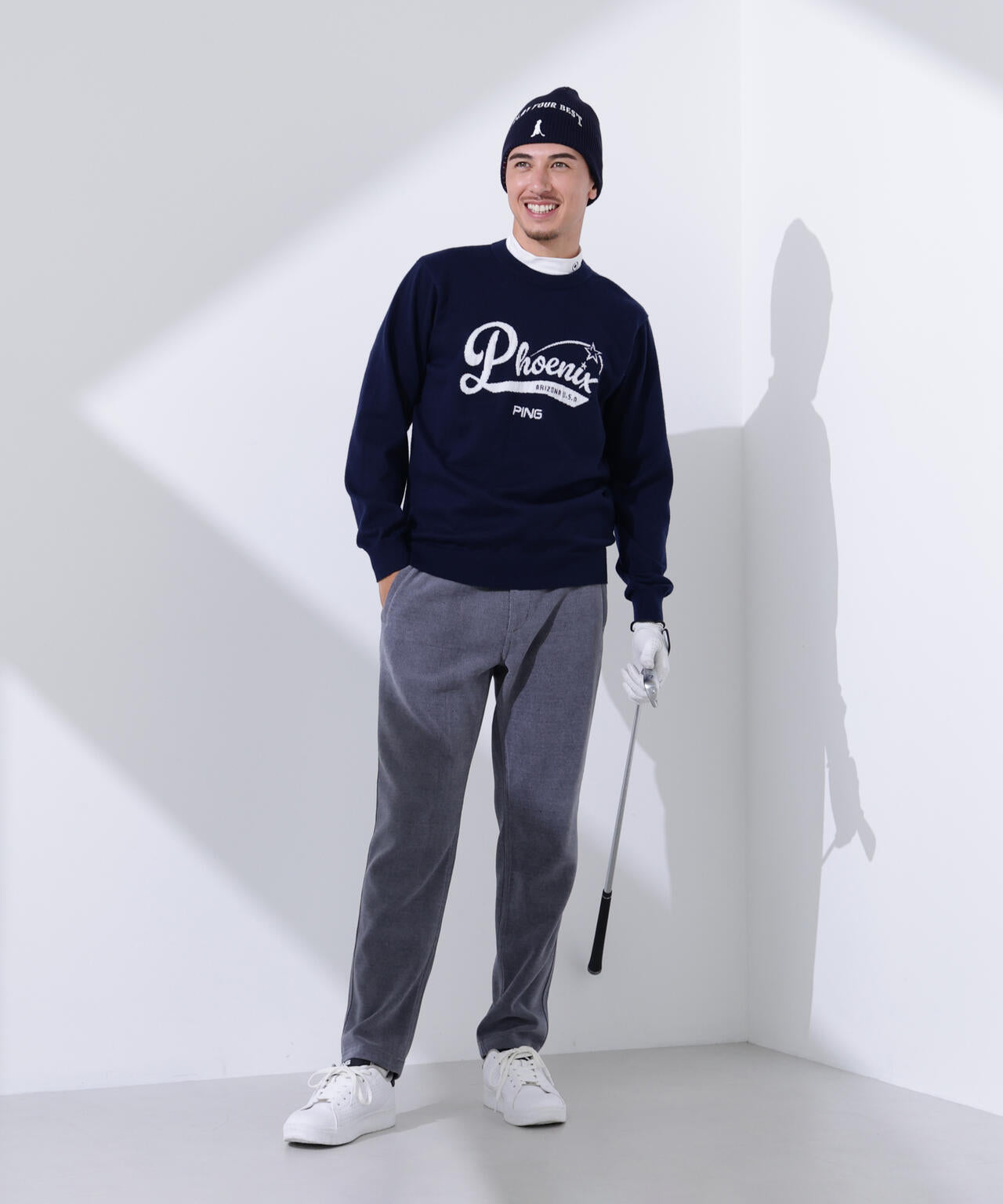 【PING APPAREL】全方向ストレッチ ニットコーデュロイテーパードパンツ <NATIVE> (MENS)