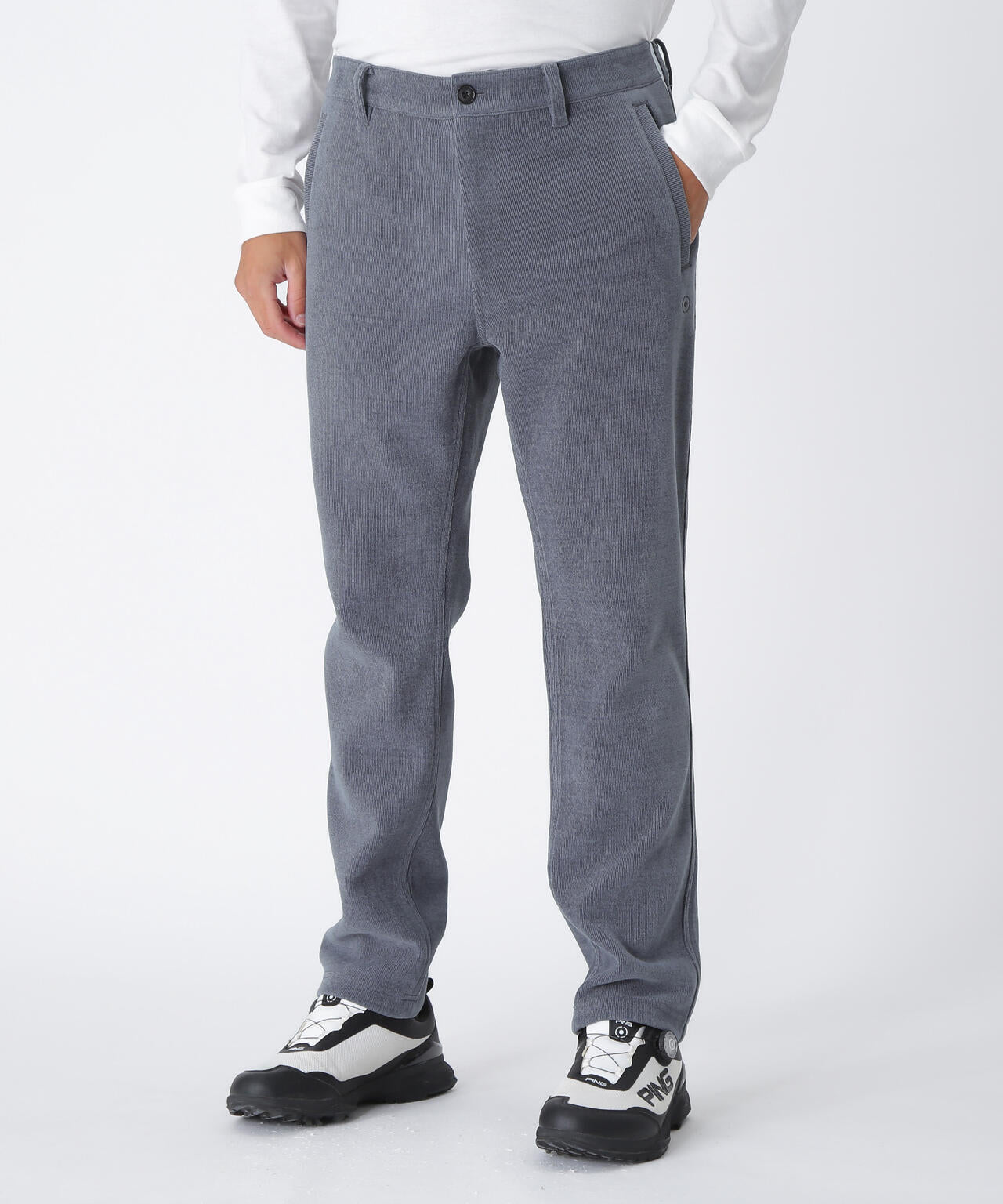 【PING APPAREL】全方向ストレッチ ニットコーデュロイテーパードパンツ <NATIVE> (MENS)