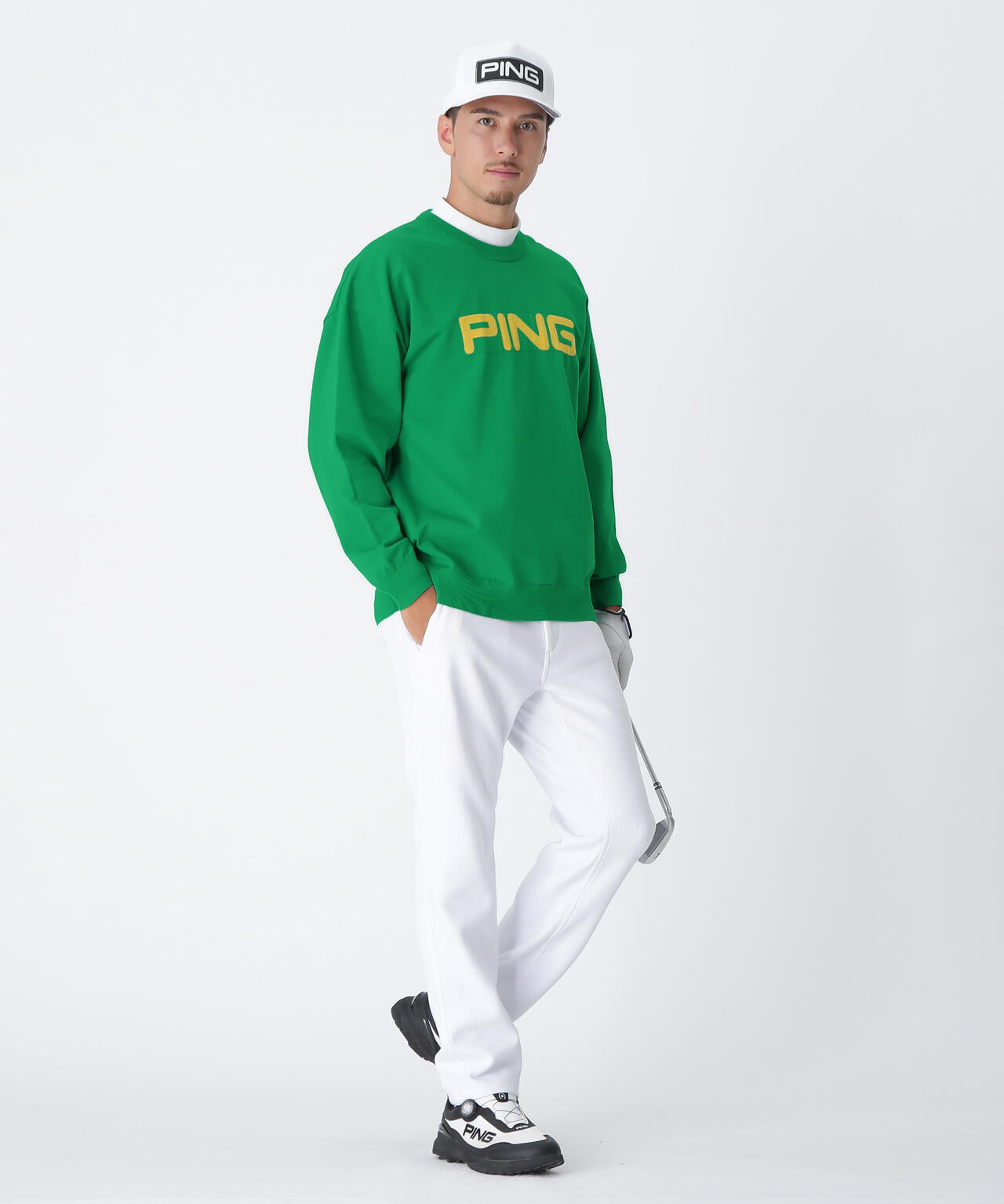 【PING APPAREL】全方向ストレッチ ニットコーデュロイテーパードパンツ <NATIVE> (MENS)