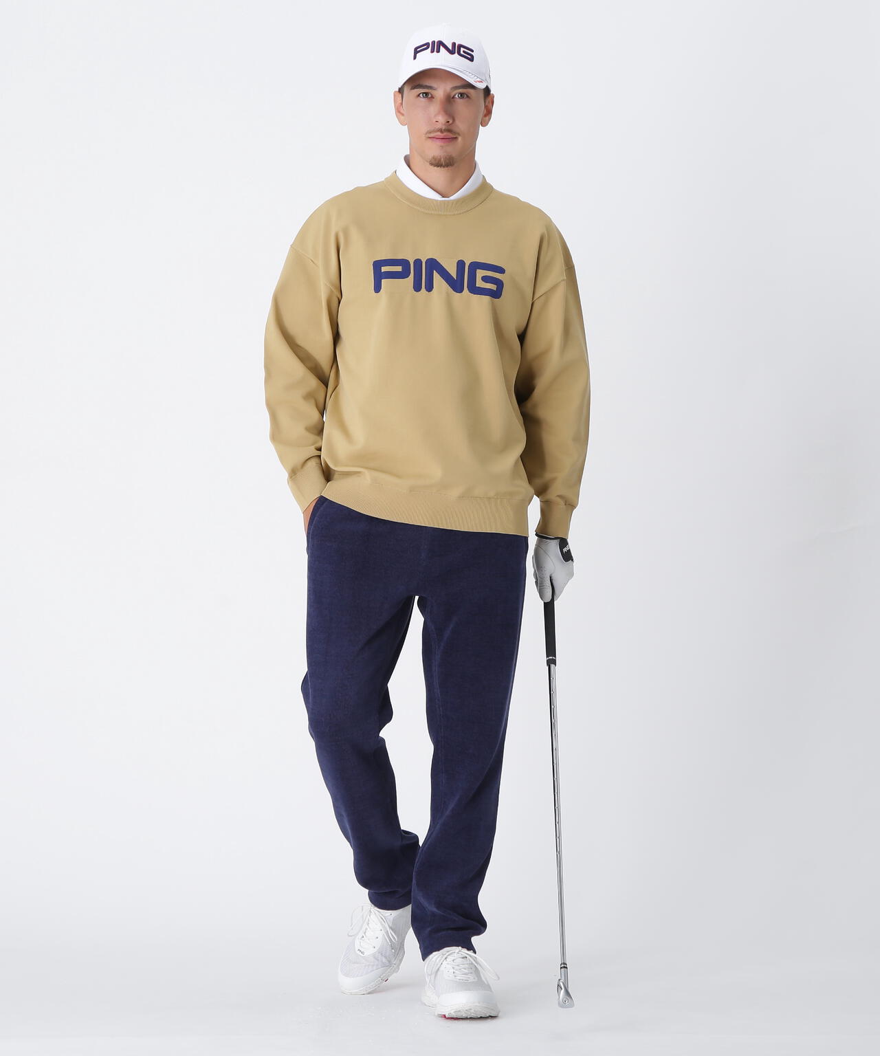 【PING APPAREL】全方向ストレッチ ニットコーデュロイテーパードパンツ <NATIVE> (MENS)