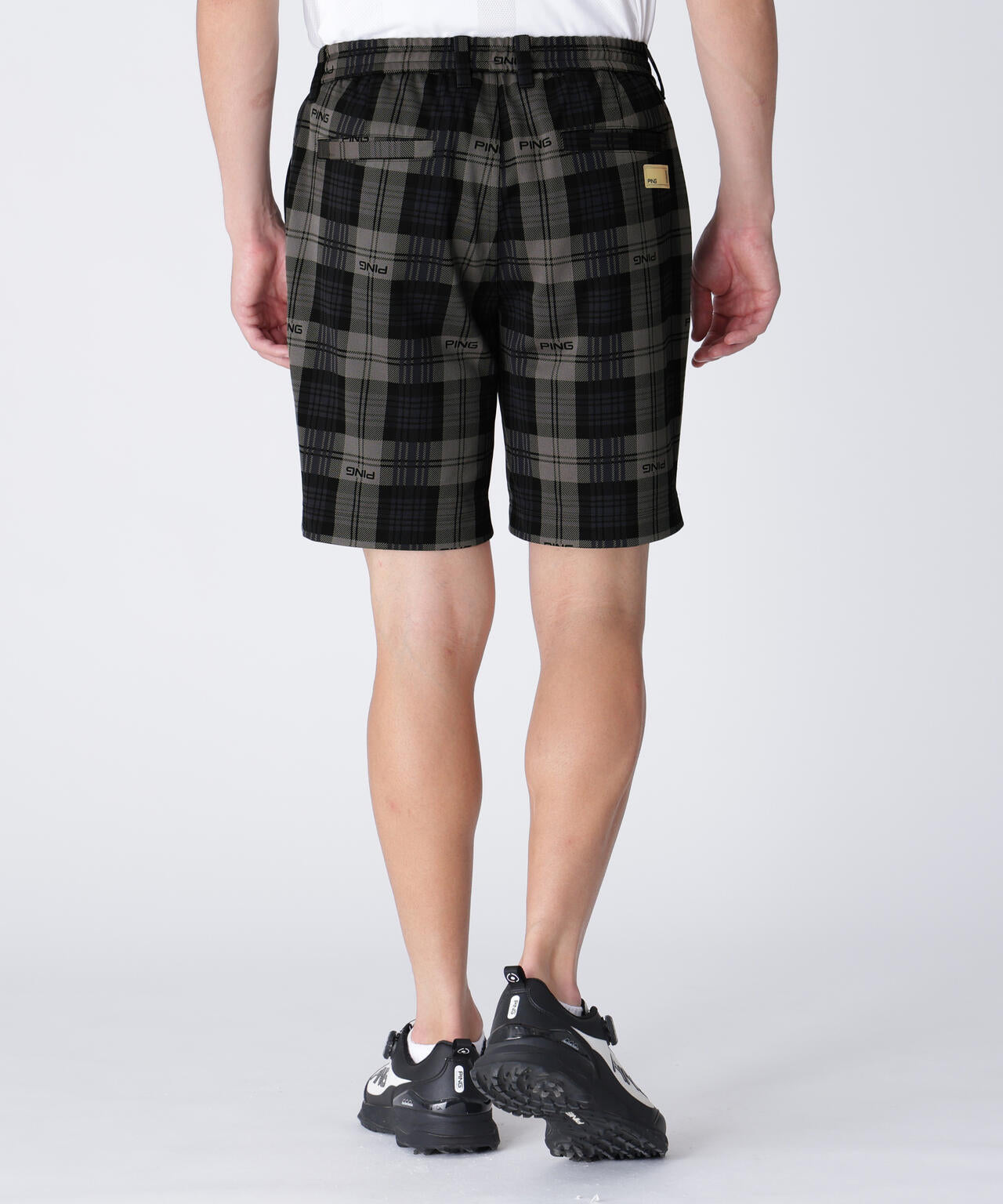 【PING APPAREL】全方向ストレッチブラックウォッチショートパンツ <GOLD> (MENS)