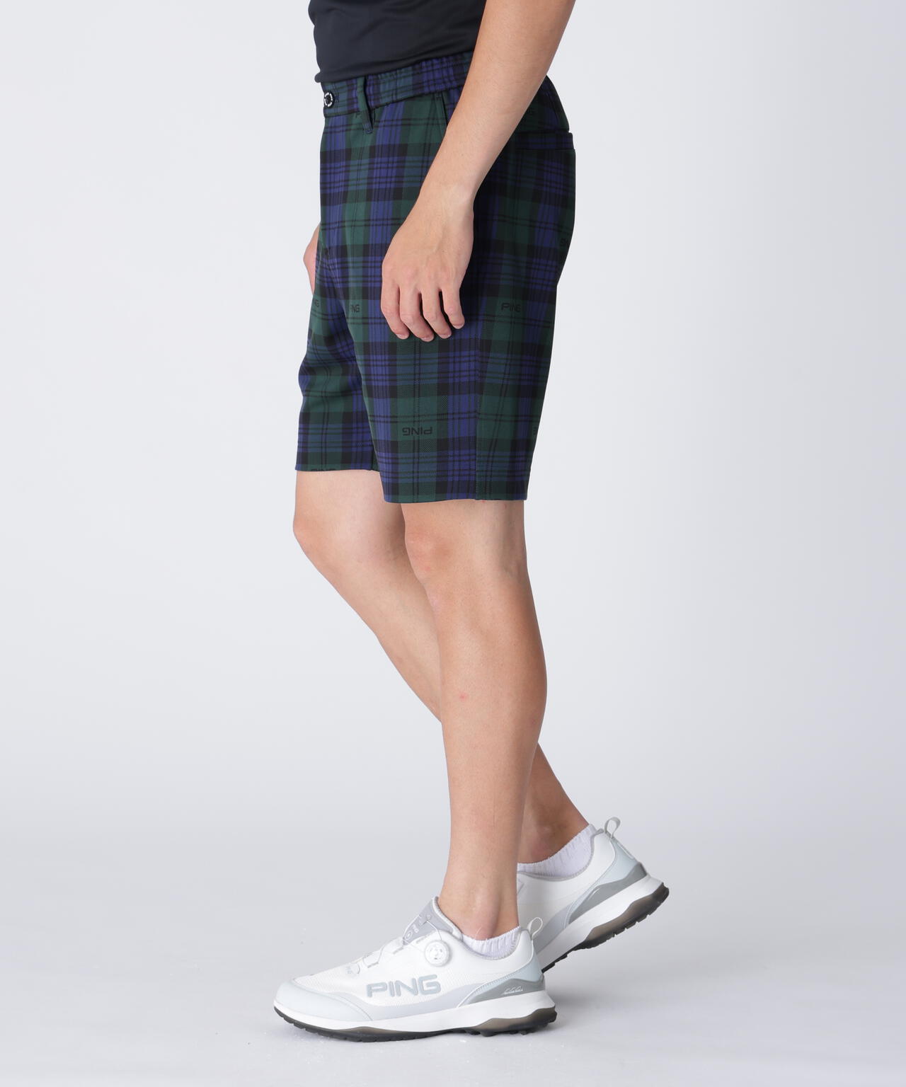 【PING APPAREL】全方向ストレッチブラックウォッチショートパンツ <GOLD> (MENS)