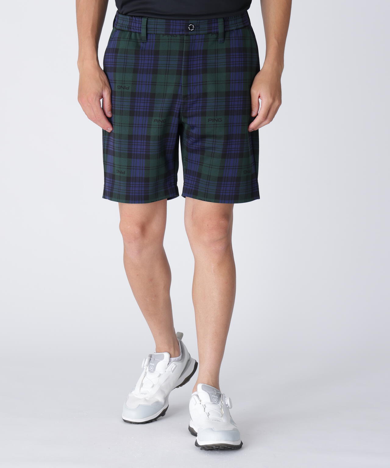 【PING APPAREL】全方向ストレッチブラックウォッチショートパンツ <GOLD> (MENS)