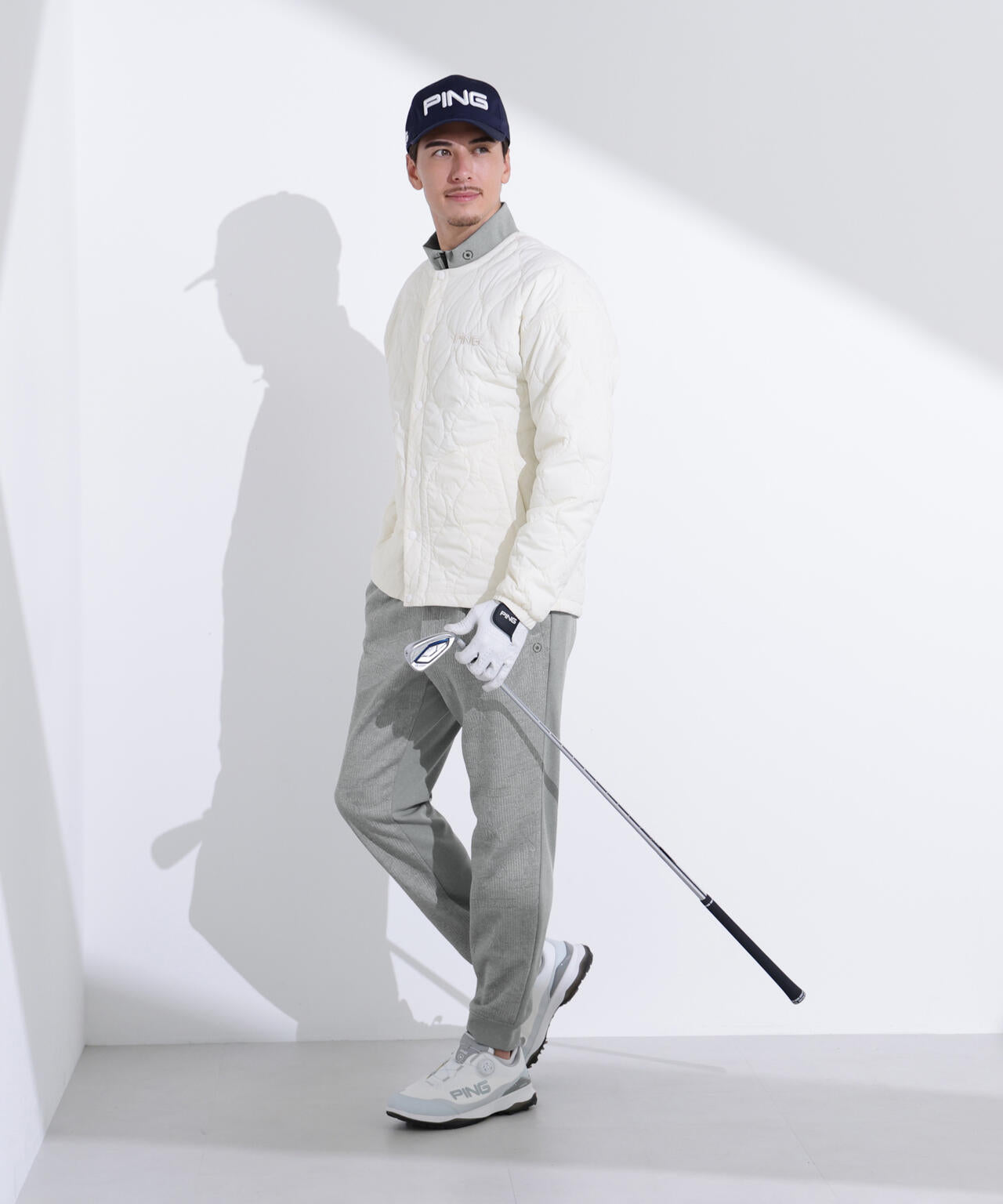 【PING APPAREL】PINGキルトジャガード/全方向ストレッチダンボールニットハーフジップカットソー<NATIVE> (MENS)