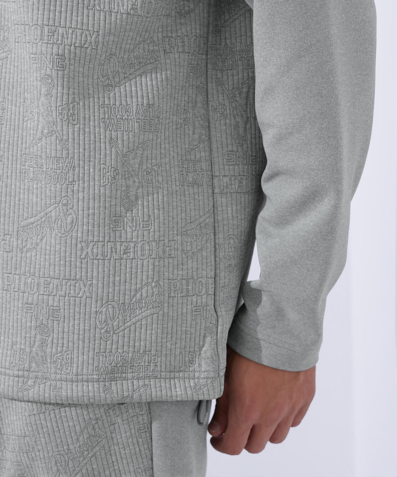 【PING APPAREL】PINGキルトジャガード/全方向ストレッチダンボールニットハーフジップカットソー<NATIVE> (MENS)